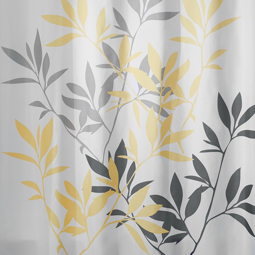 interDesign 35600 Leaves 72-in L Floral Polyester Shower Curtain