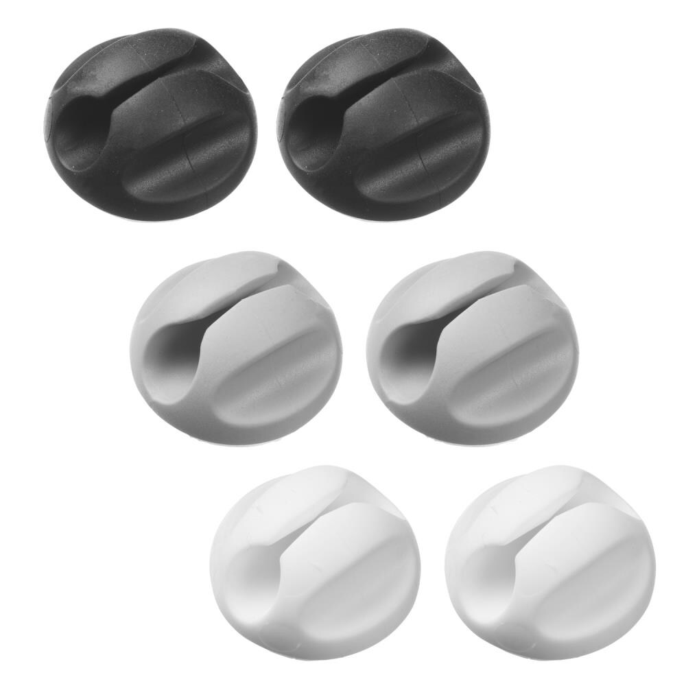 D-Line 6 -Piece 1-1/16-in x 1.06-Inches PVC Black, gray, white Adhesive cable base