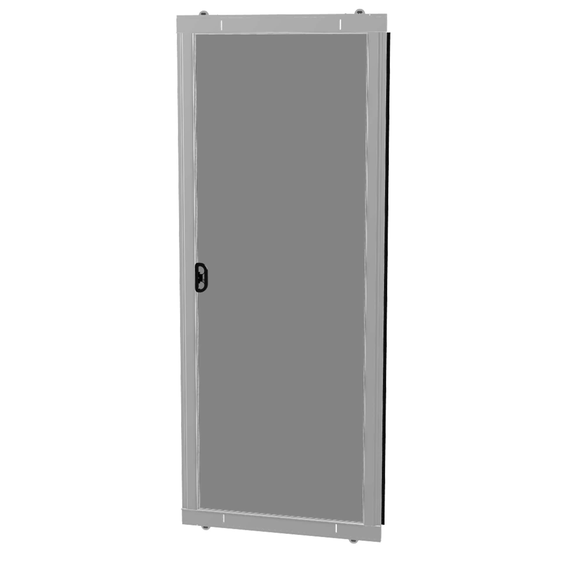 RITESCREEN MOOSEMFIT Assembled and Adjustable Multi-Fit Patio Screen Door with PetScreen 36-in x 80-in White Aluminum Sliding Single Screen door (Handle Included)