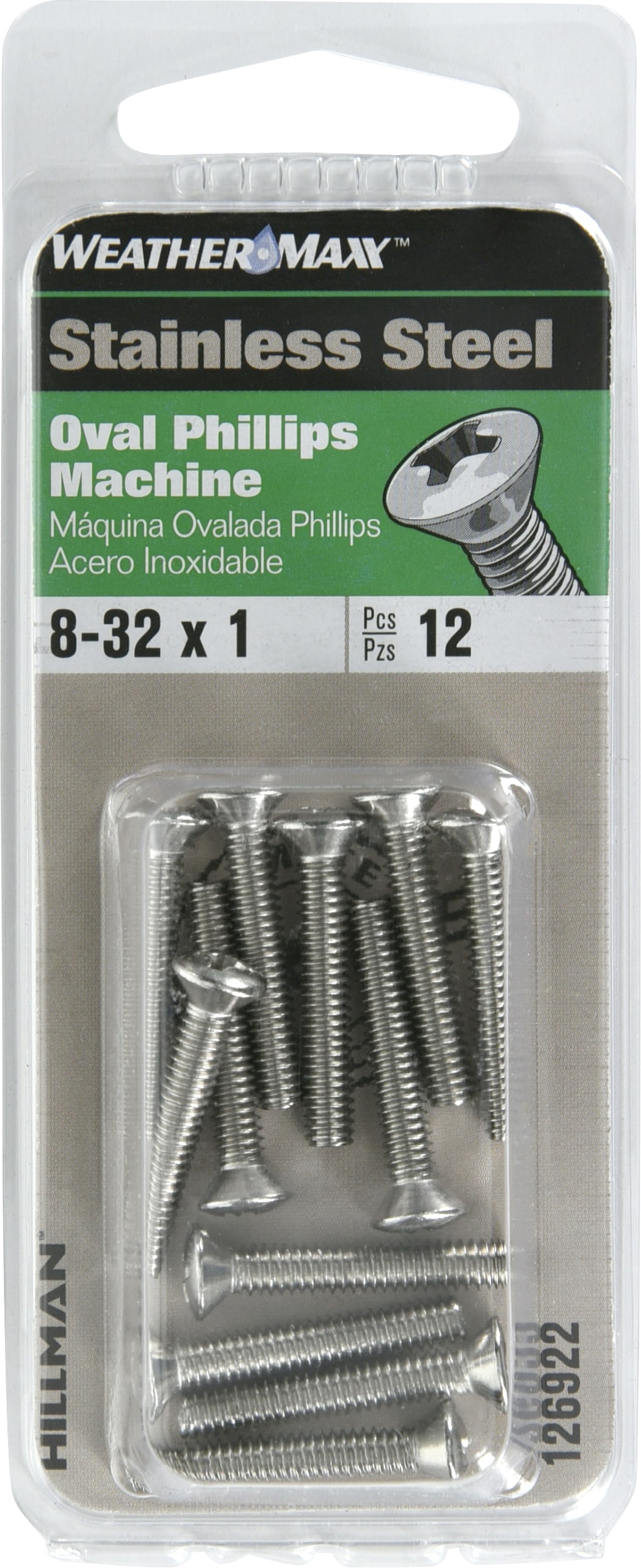 Hillman 126922 #8 - 32 x 1-in Phillips -Drive Machine screws ( 12 -Count )