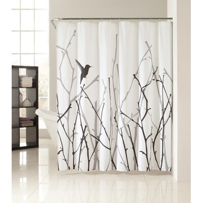 Duck River Textile Vicki Shower 72 In L, Black White Gray Fabric Shower Curtain