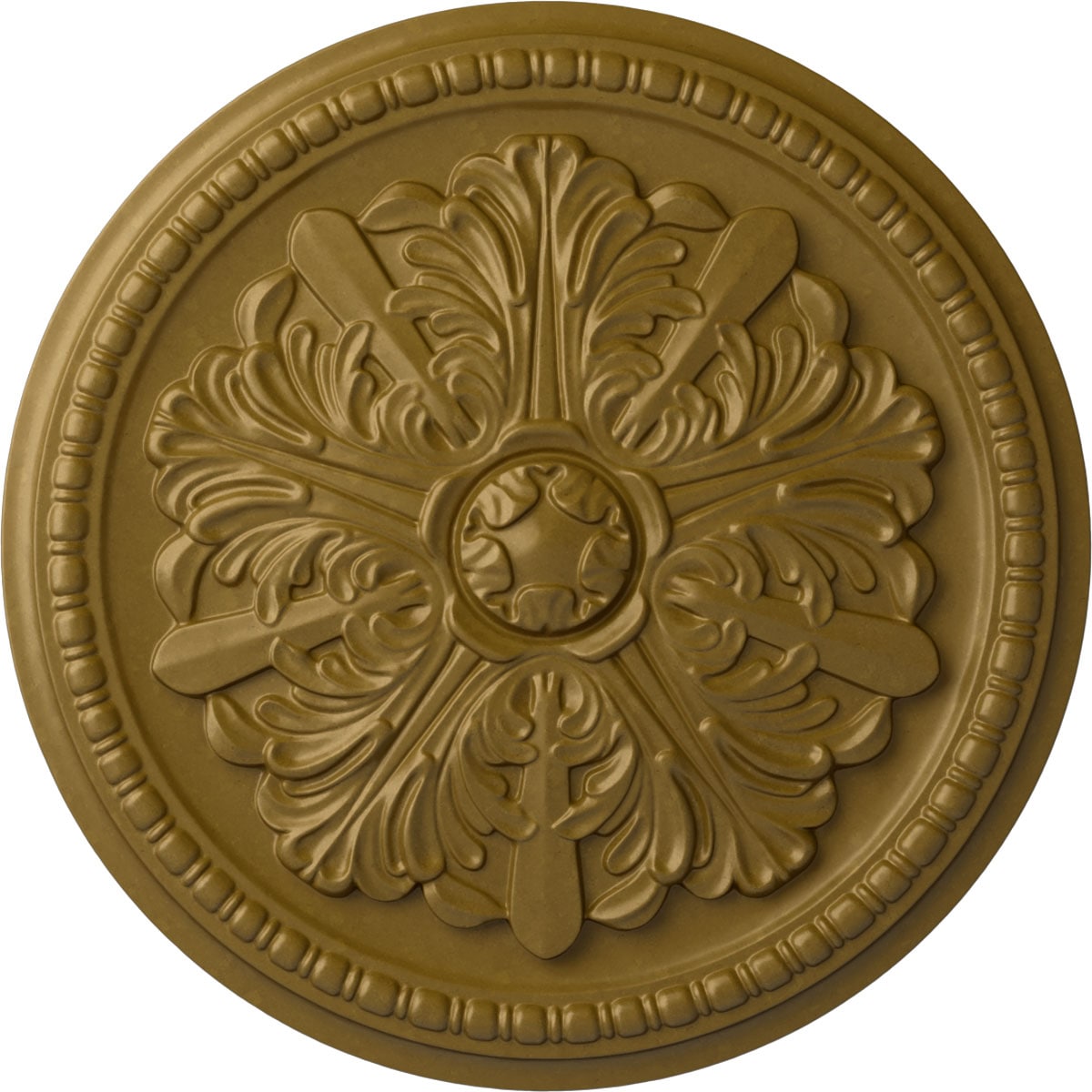 Ekena Millwork CM16SWGLS Swindon 16.875-in W x 16.875-in L Painted Gold Polyurethane Whole Ceiling Medallion