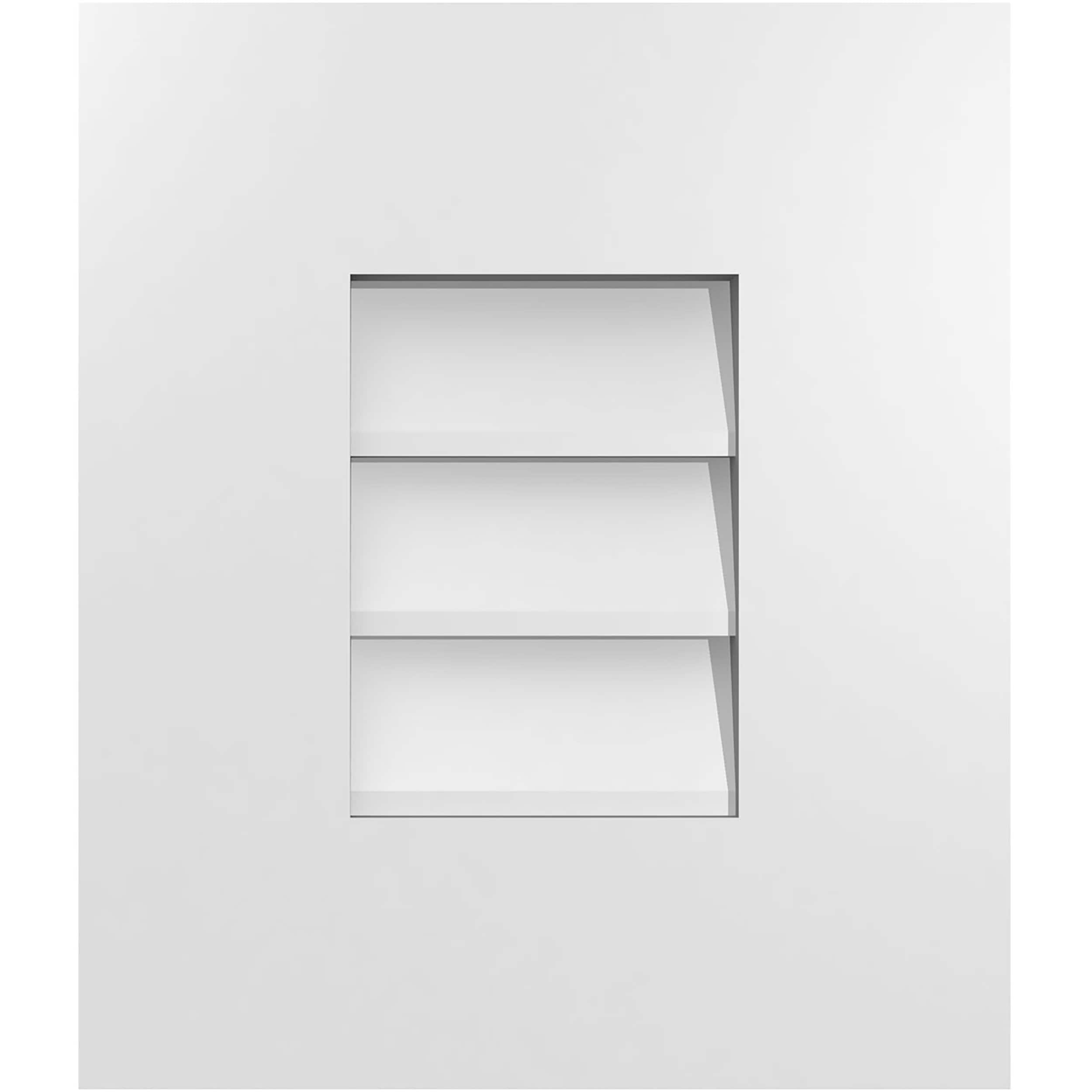 Ekena Millwork GVPVE12X1401SN 12-Inches x 14-Inches Off-white Rectangle PVC Gable Louver Vent