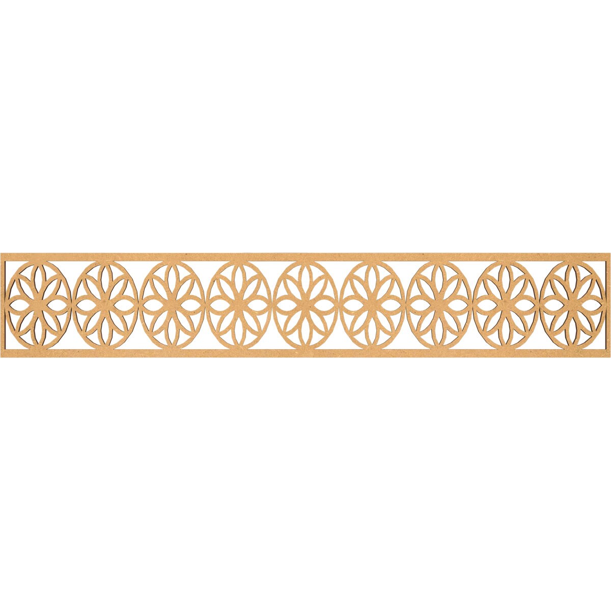 Ekena Millwork MLDA08X46BLUMF Blume Fretwork Flat Trim 8-in x 3.89-ft Brown Unfinished 2157754 Pierced Wall Panel Moulding