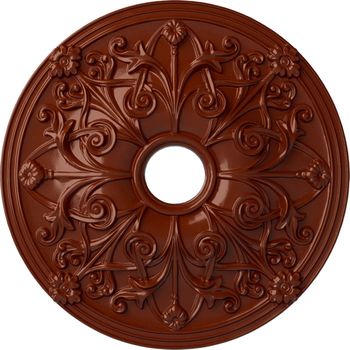 Ekena Millwork CM23JAFIF Jamie 23.625-in W x 23.625-in L Painted Firebrick Polyurethane Whole Ceiling Medallion