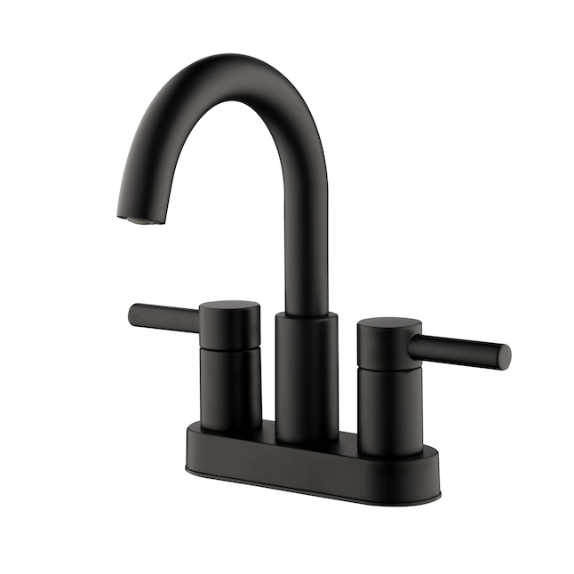 Allen Roth Harlow Matte Black 2, Black Bathroom Faucet Set