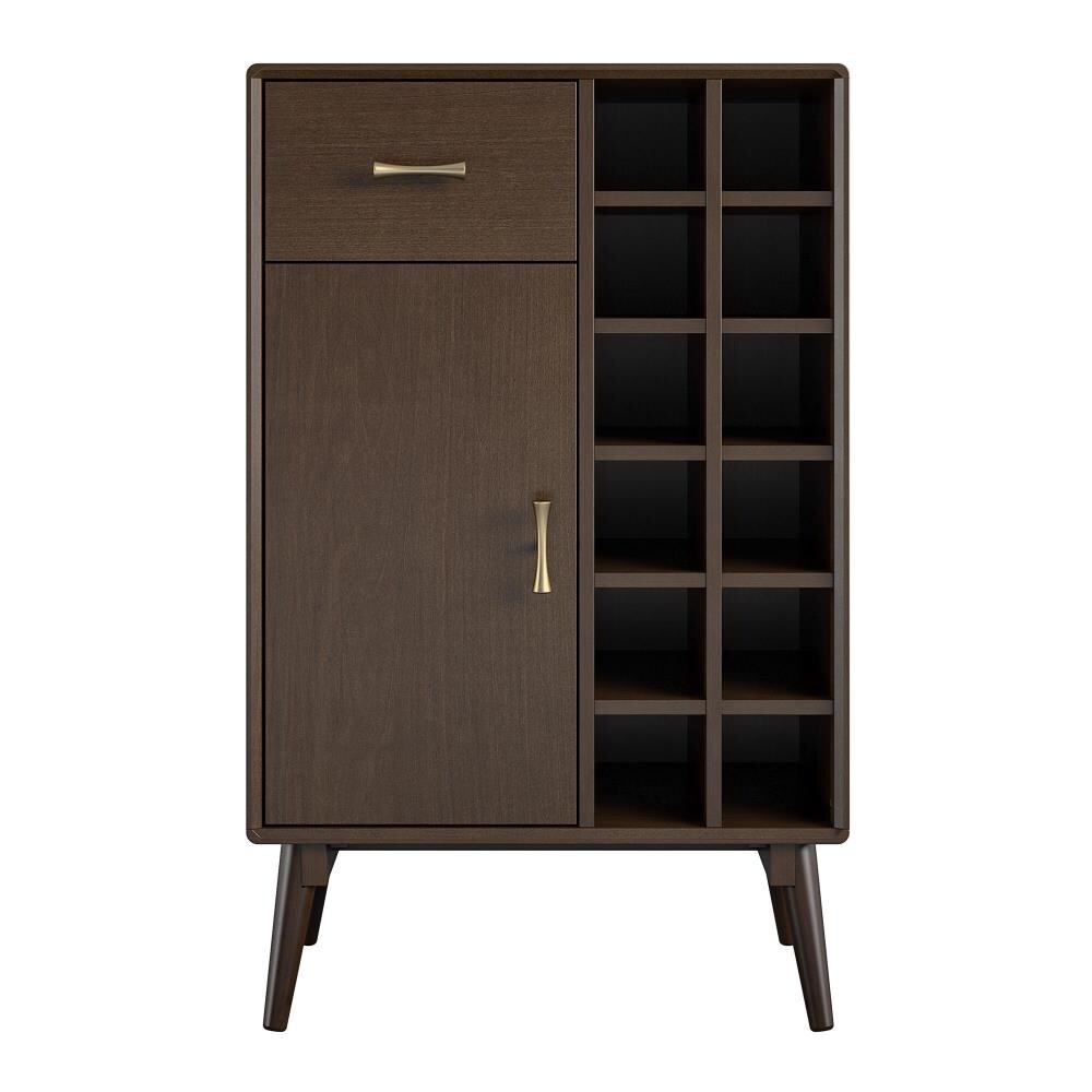 Ameriwood Home Brittany 24-in x 38.8-in Brown Rectangle Bar Cabinet