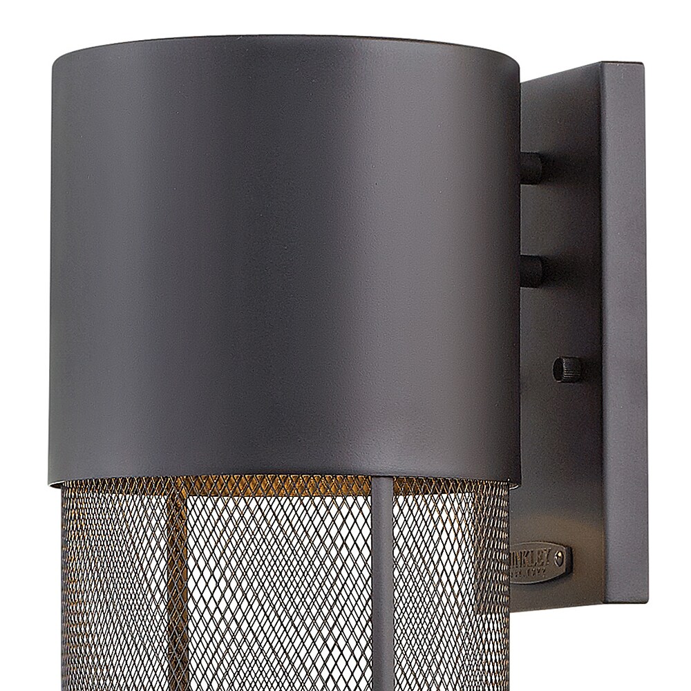 Black Dimmable Cylinder Outdoor Wall Sconce with Mesh Shade