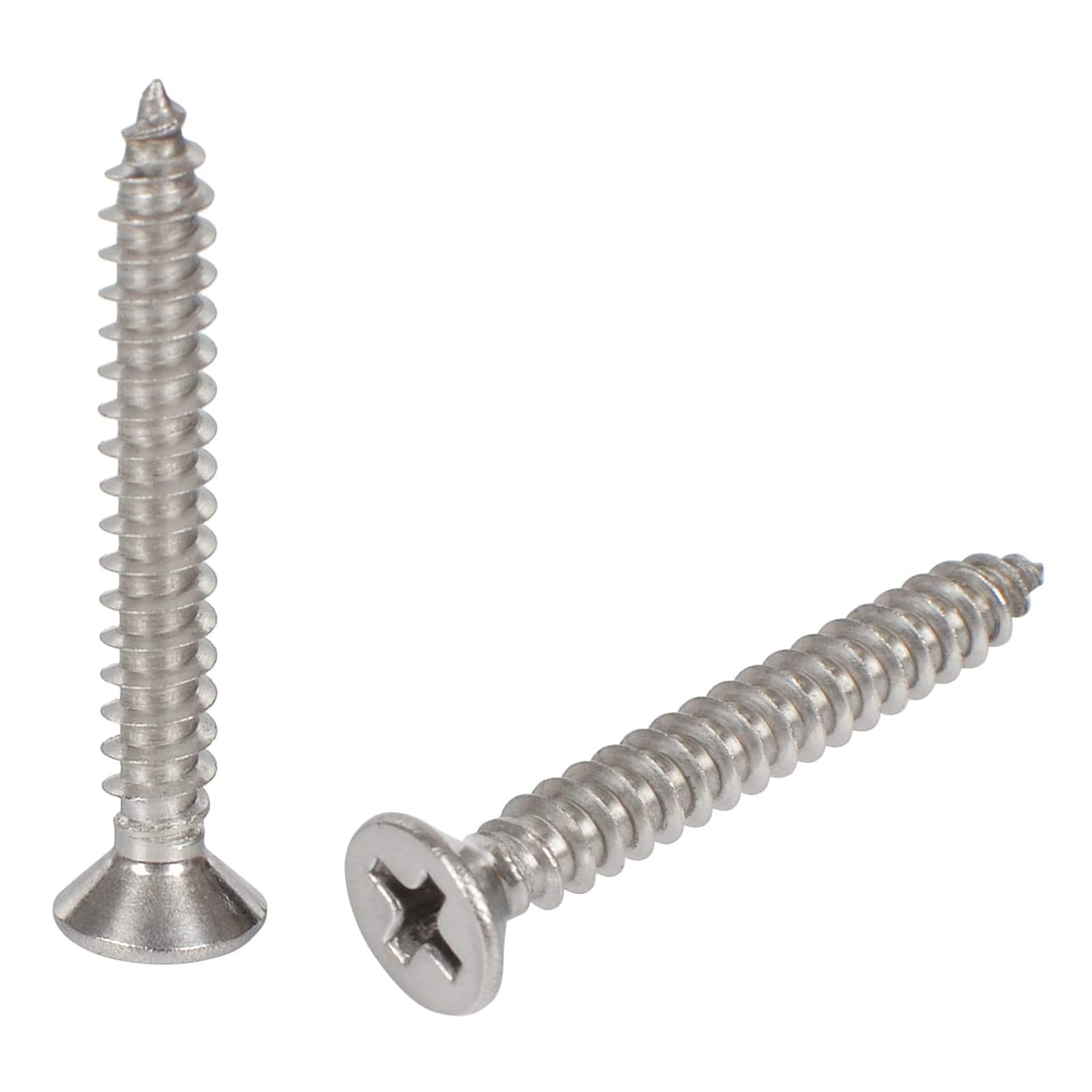 Etokfoks  Stainless Steel 304 18 8 8 x 1 1 4 in Flat Head Phillips Wood Screws 50 pcs Decking Board Design