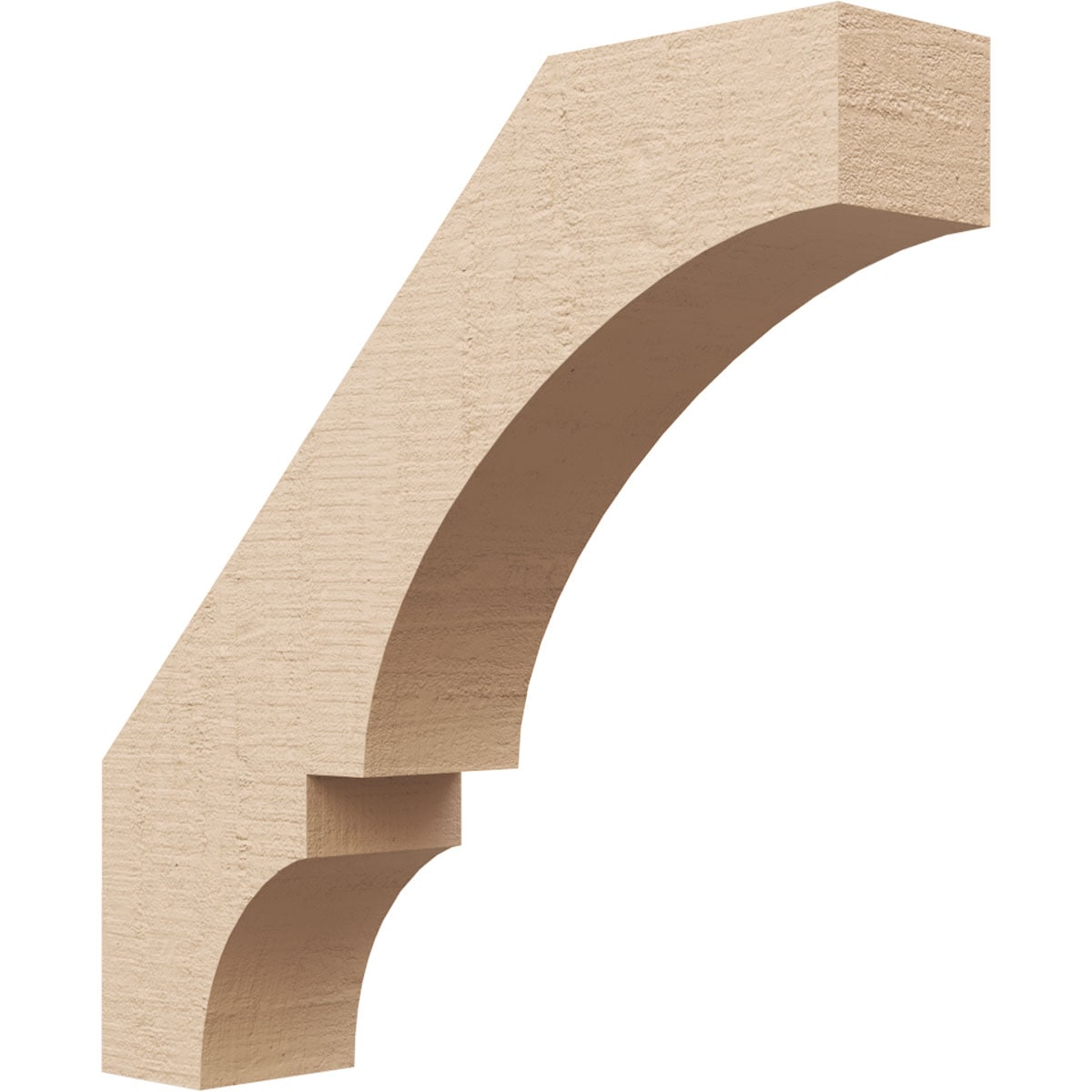 Ekena Millwork BRCUR03X14X14BOARCPR 3-in x 14-in x 14-in Primed Urethane Balboa Rough Cedar Woodgrain TimberThane KneeBrace