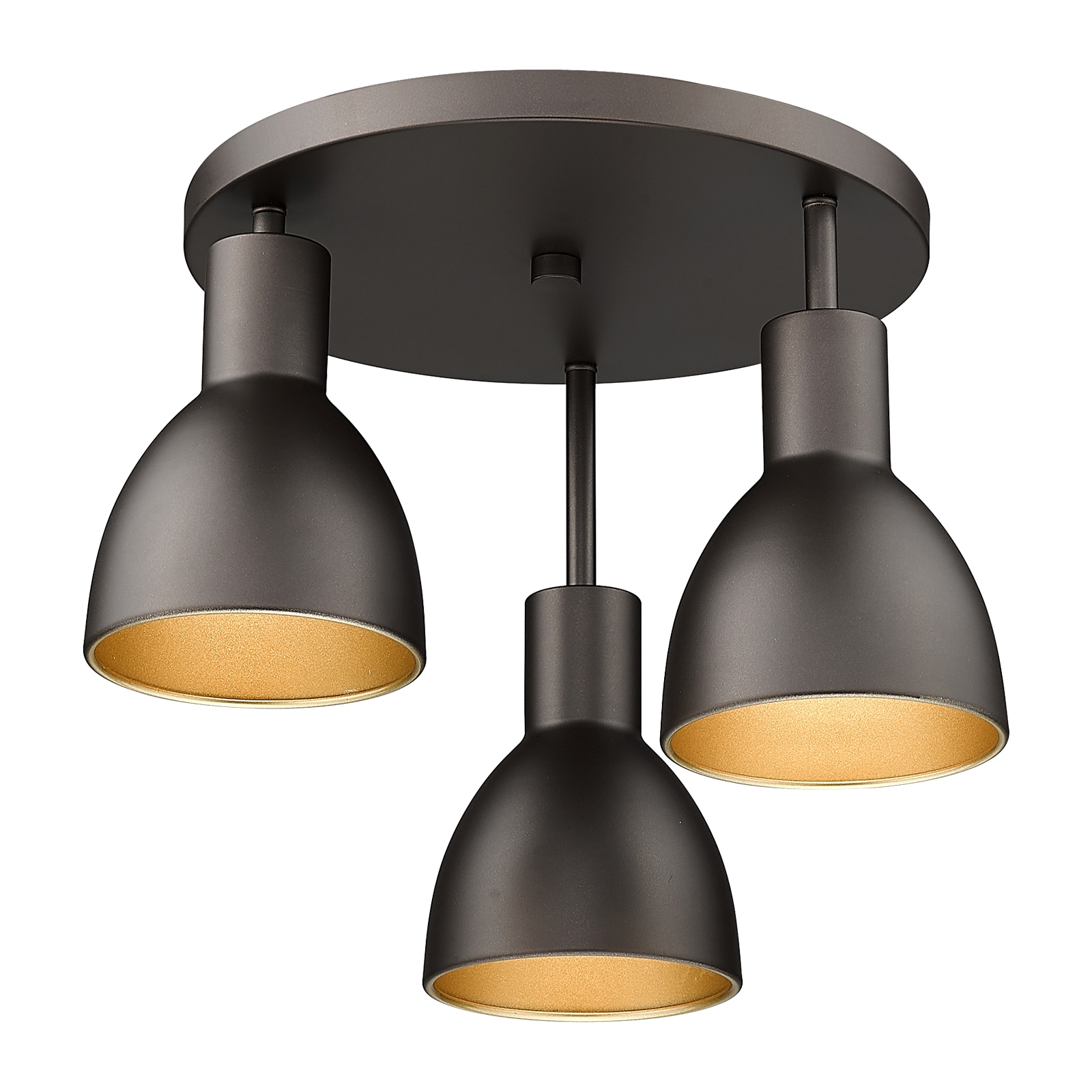 LTMATE LS5HZG33F-3W ORB JAZAVA 3 -Light 14-in Oil rubbed Bronze Semi Flush Mount Light