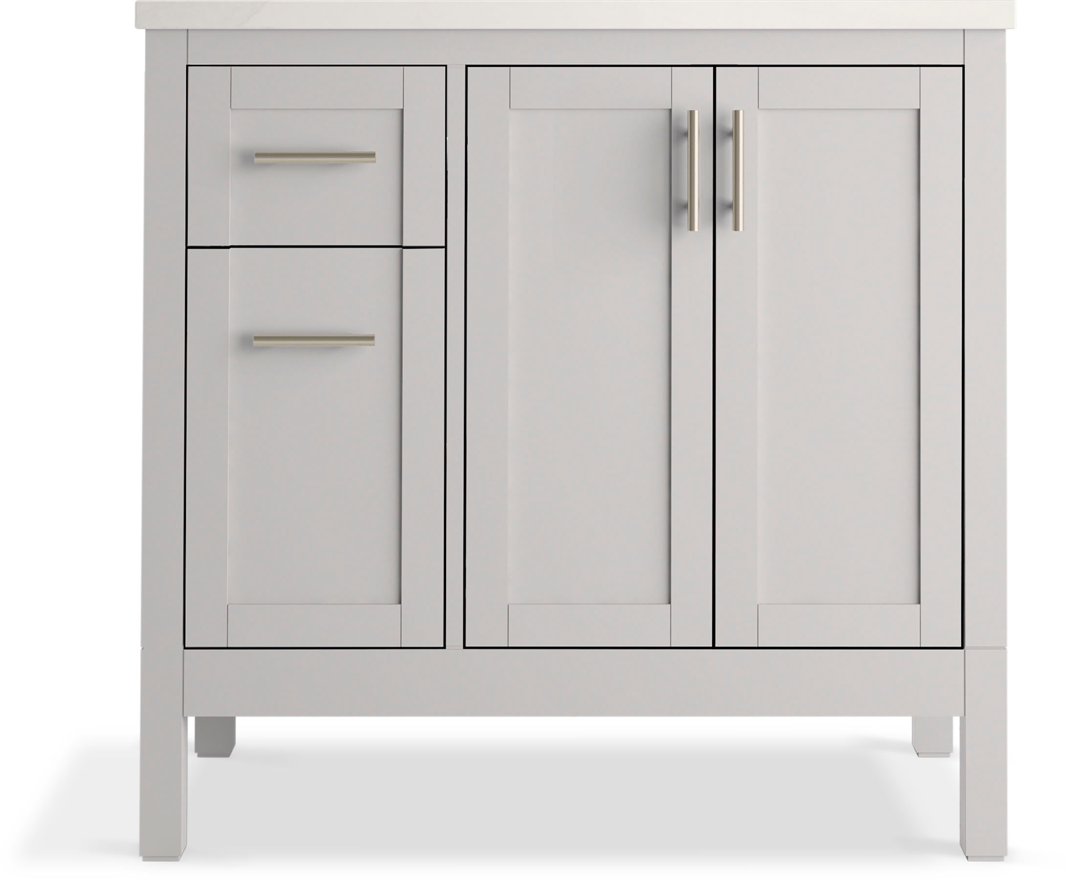 37" Atmos Grey Single Bathroom Vanity Set with Quartz Top