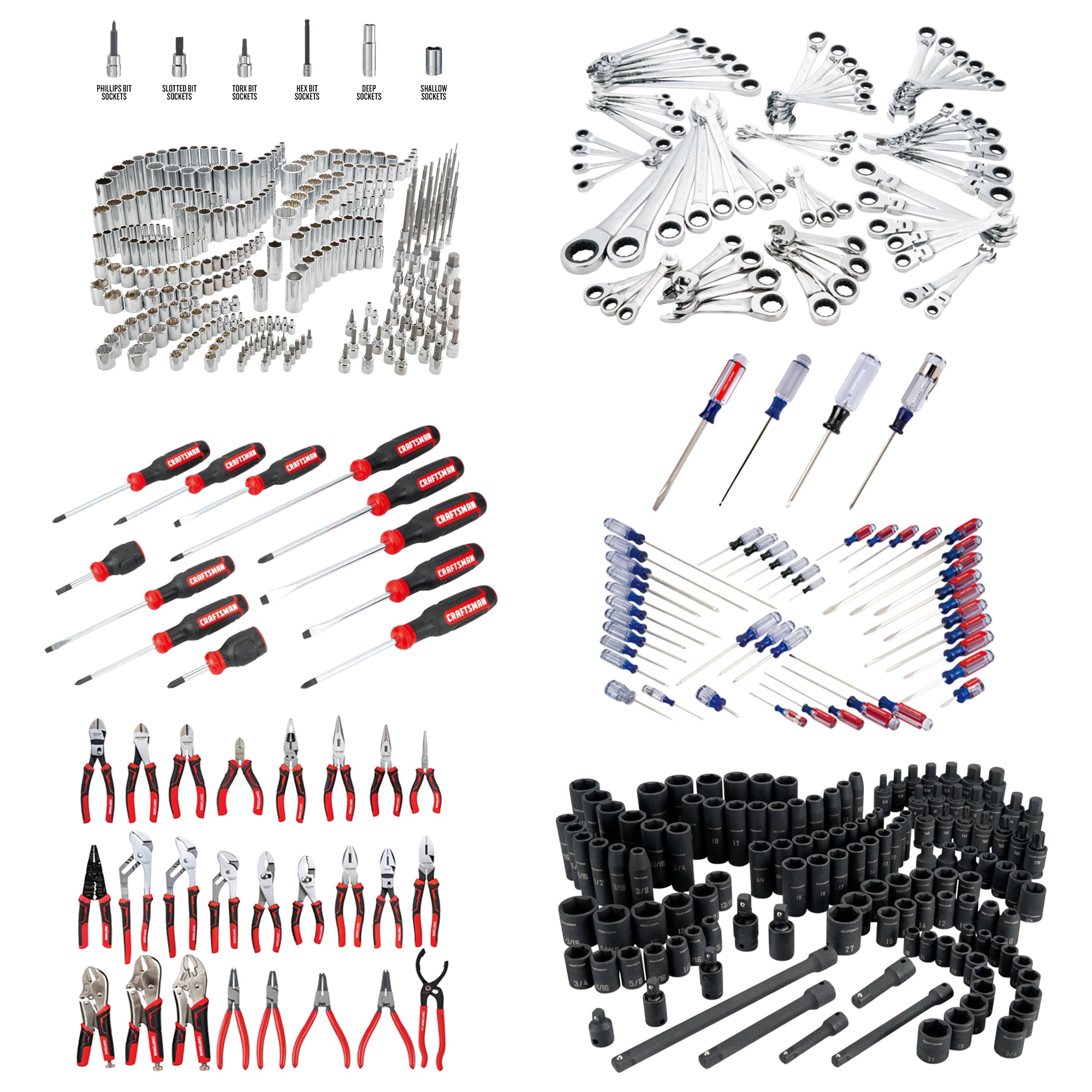 CRAFTSMAN 543-Piece Standard (SAE) and Metric Combination Chrome Mechanics  Tool Set in the Mechanics Tool Sets department at