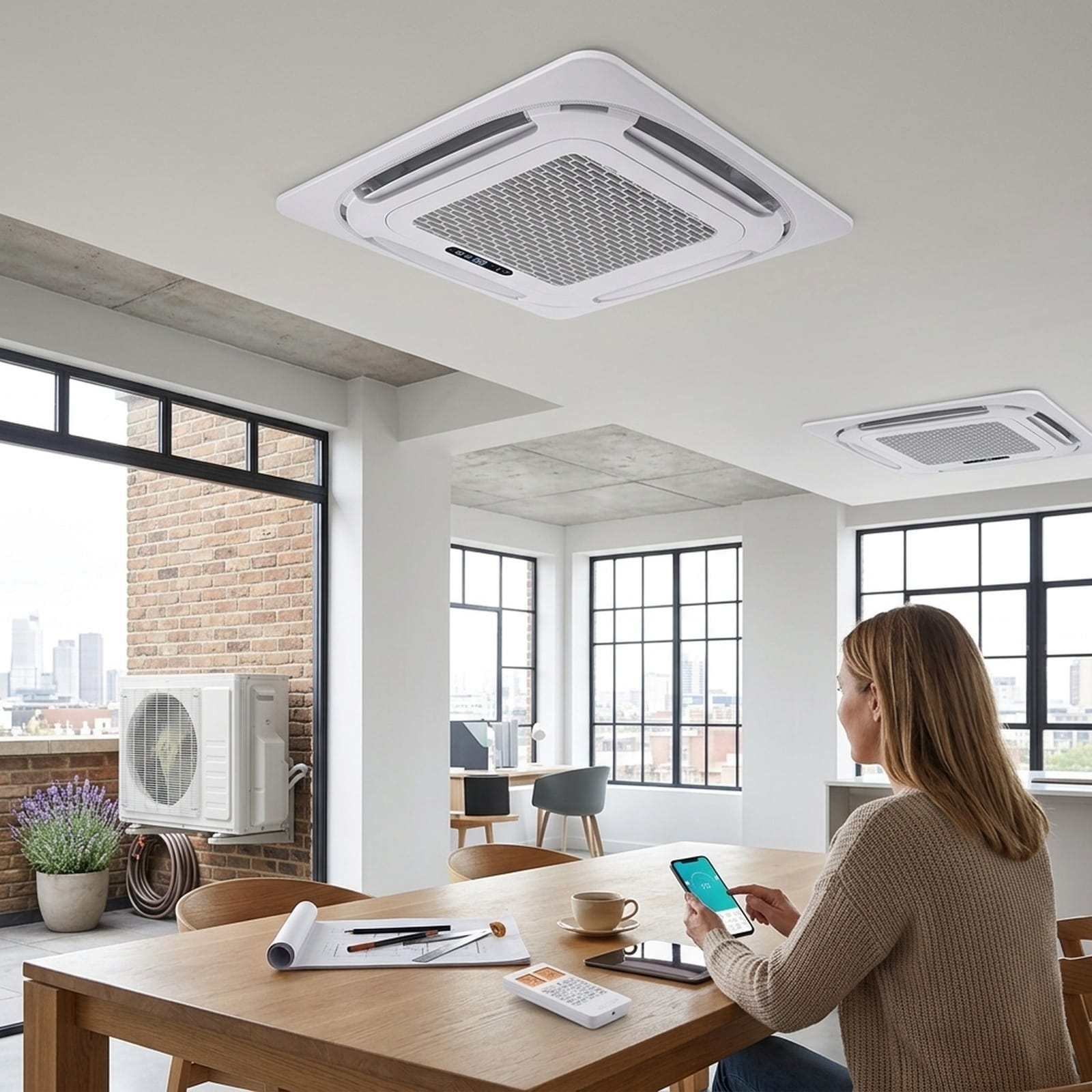SUGIFT 27000 BTU 2 Zone Ceiling Cassette Mini Split AC with Heat Pump 24 SEER2 Ductless Air Conditioner WiFi Inverter for Home Office Commercial Sansujyuku sansujyuku.com