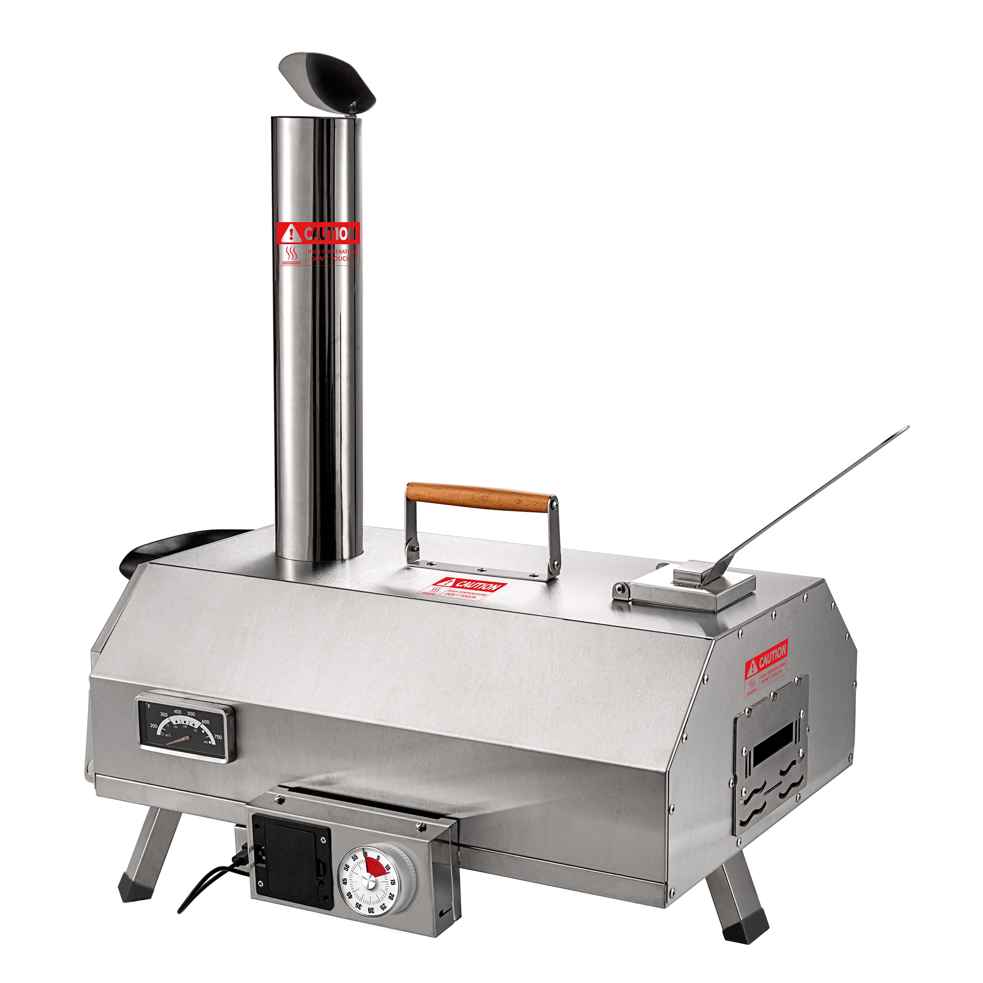Maocao Hoom JL133362 Outdoor 12" Automatic Rotatable Pizza Ovens Stainless steel Hearth Wood pellet Outdoor Pizza Oven