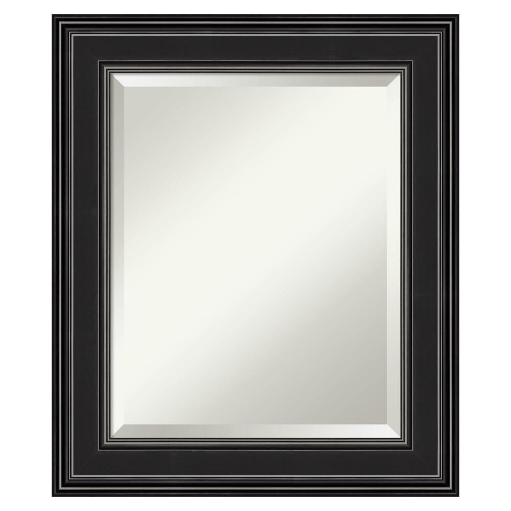 Amanti Art DSW4593059 Ridge 21.75-Inches x 25.75-Inches Framed Rectangle Bathroom Vanity Mirror ( Satin Black )