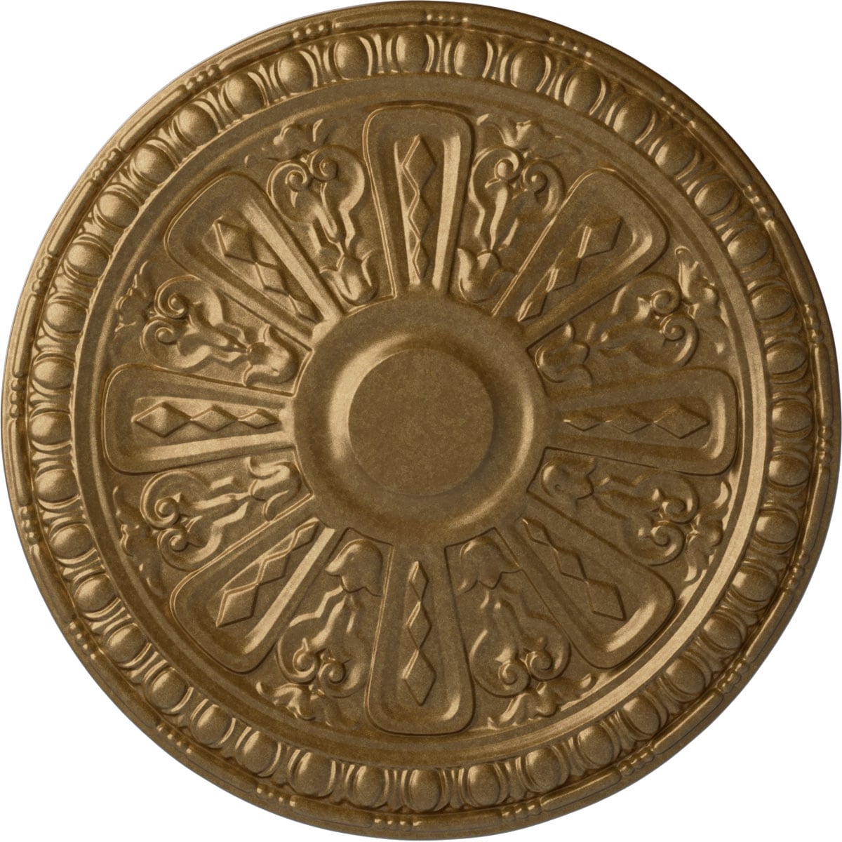 Ekena Millwork CM18RA2PAS Raymond 18-in W x 18-in L Painted Pale Gold Polyurethane Whole Ceiling Medallion