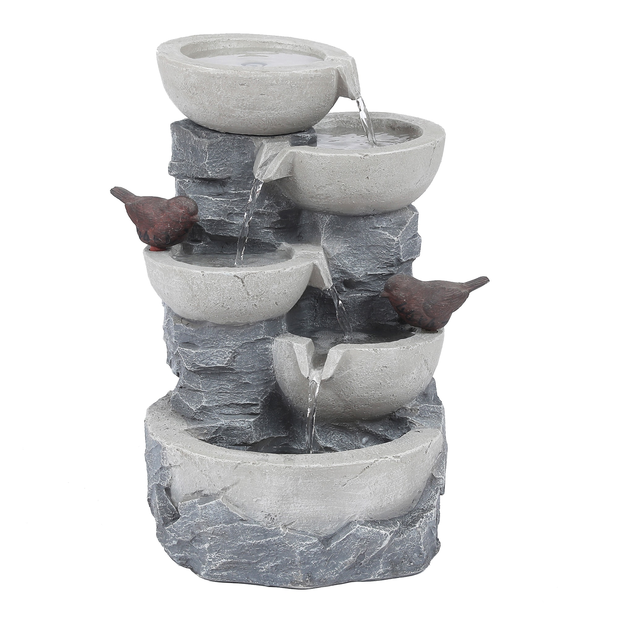 LuxenHome WHF619 18.9-in H Resin Electric Powered Outdoor Fountain Statue Pump Included