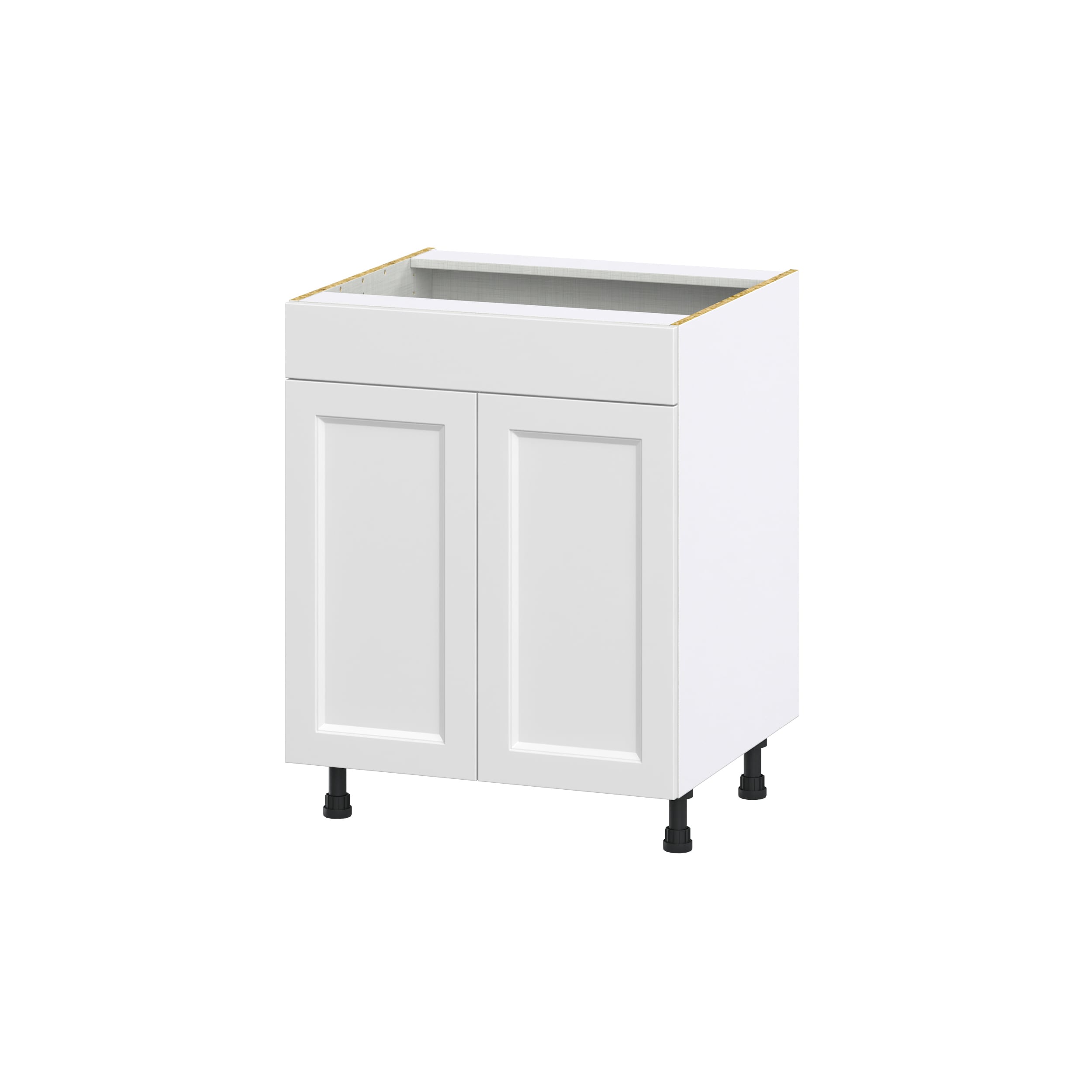 Hugo&Borg DSSB27FF-RI Riviera 27-in W x 34.5-in H x 24-in D Bright White Sink Base Fully assembled Cabinet (Recessed Panel Shaker)