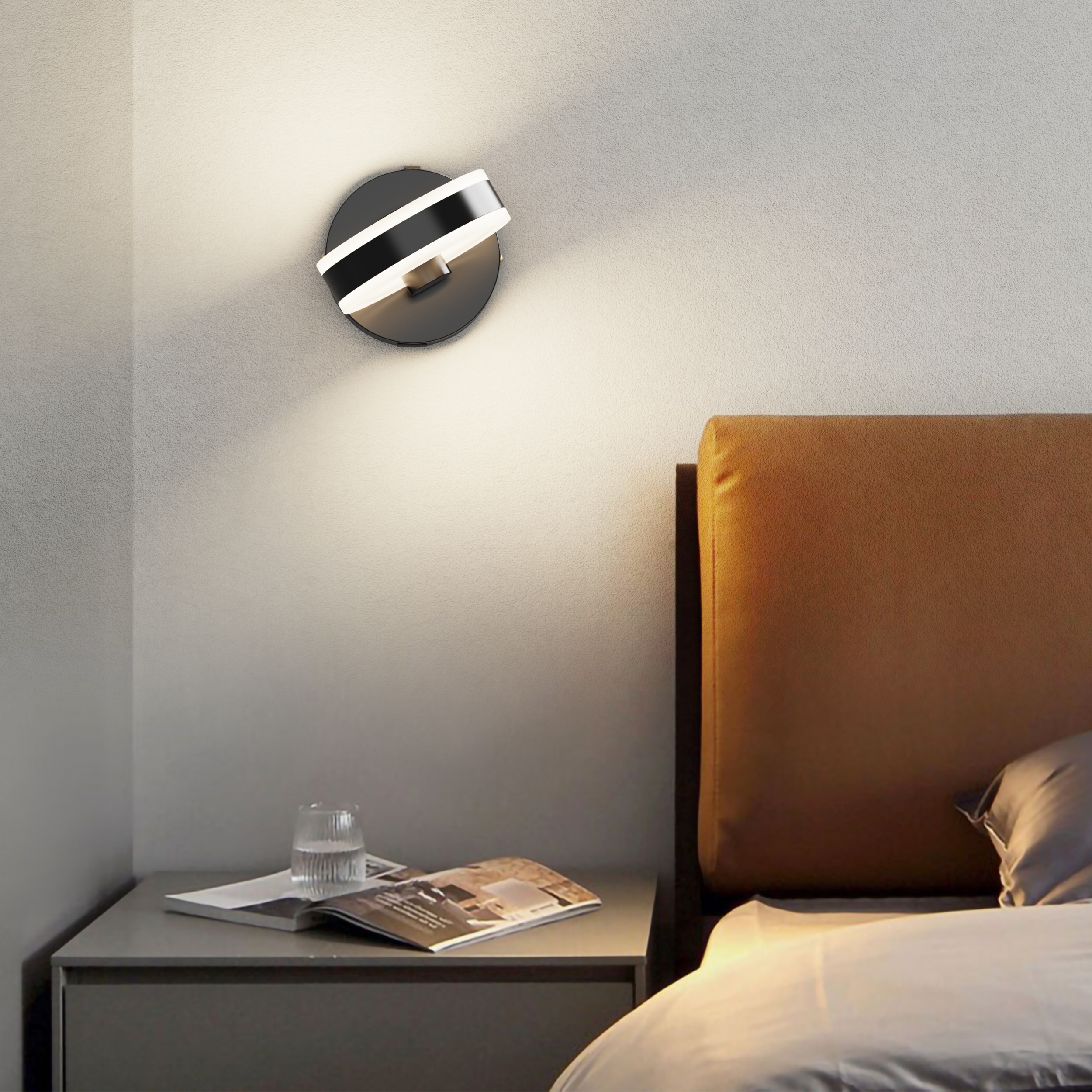 URSOLA Rotatable LED Light Fixture 5.51-in 1 Light Black Integrated LED ...