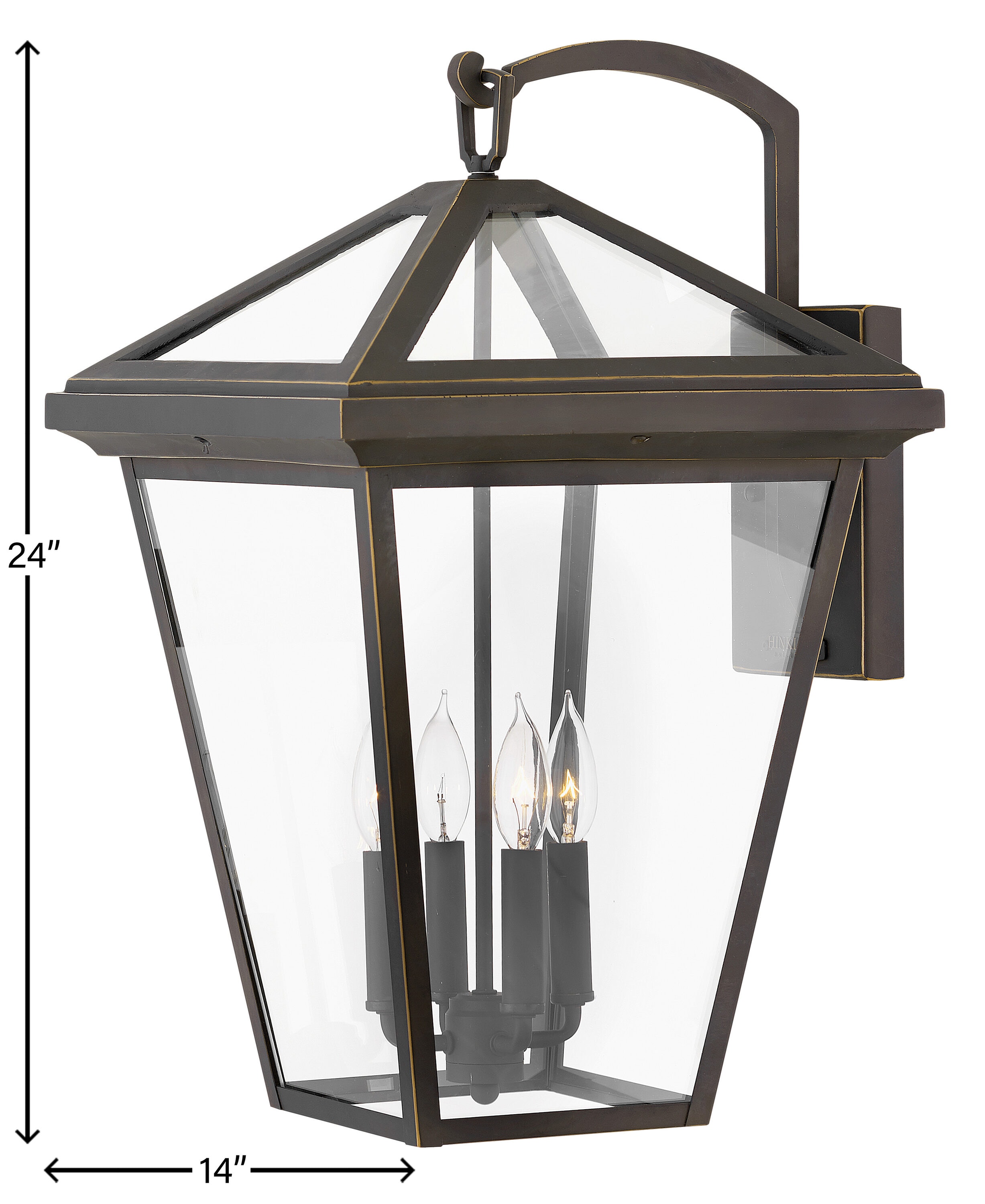 Elegant Oil Rubbed Bronze 4-Light Outdoor Wall Lantern with Clear Glass