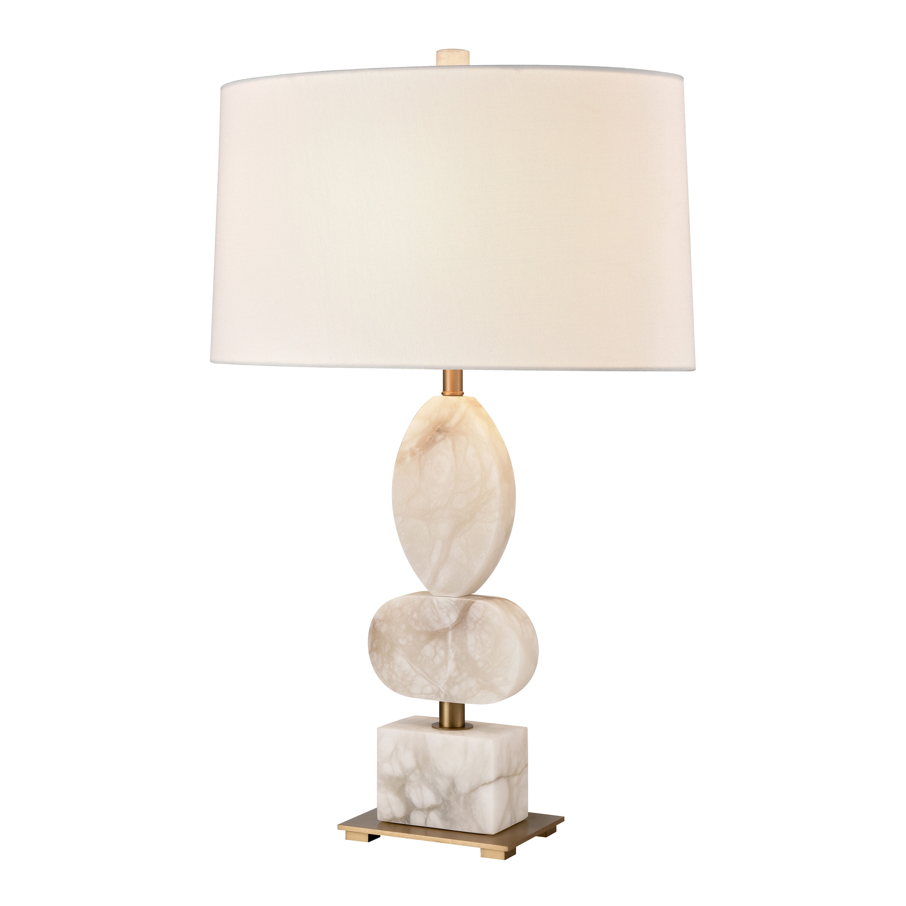 Cypress 12-in White 3-way Table Lamp with Fabric Shade | - Westmore by ELK Lighting LW-202331112