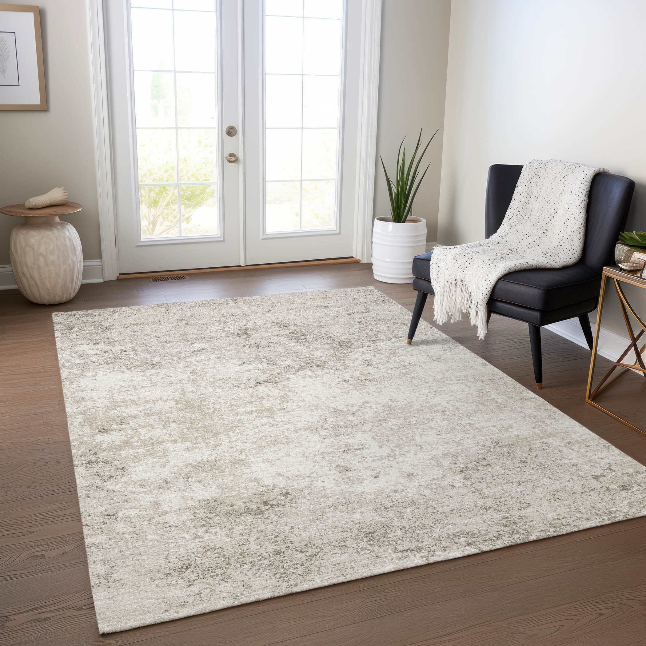 Addison Rugs ACN1027IV3X5 Chantille ACN1027IV 3 x 5 (ft) Polyester Ivory Rectangular Indoor/Outdoor Geometric Machine washable Area rug