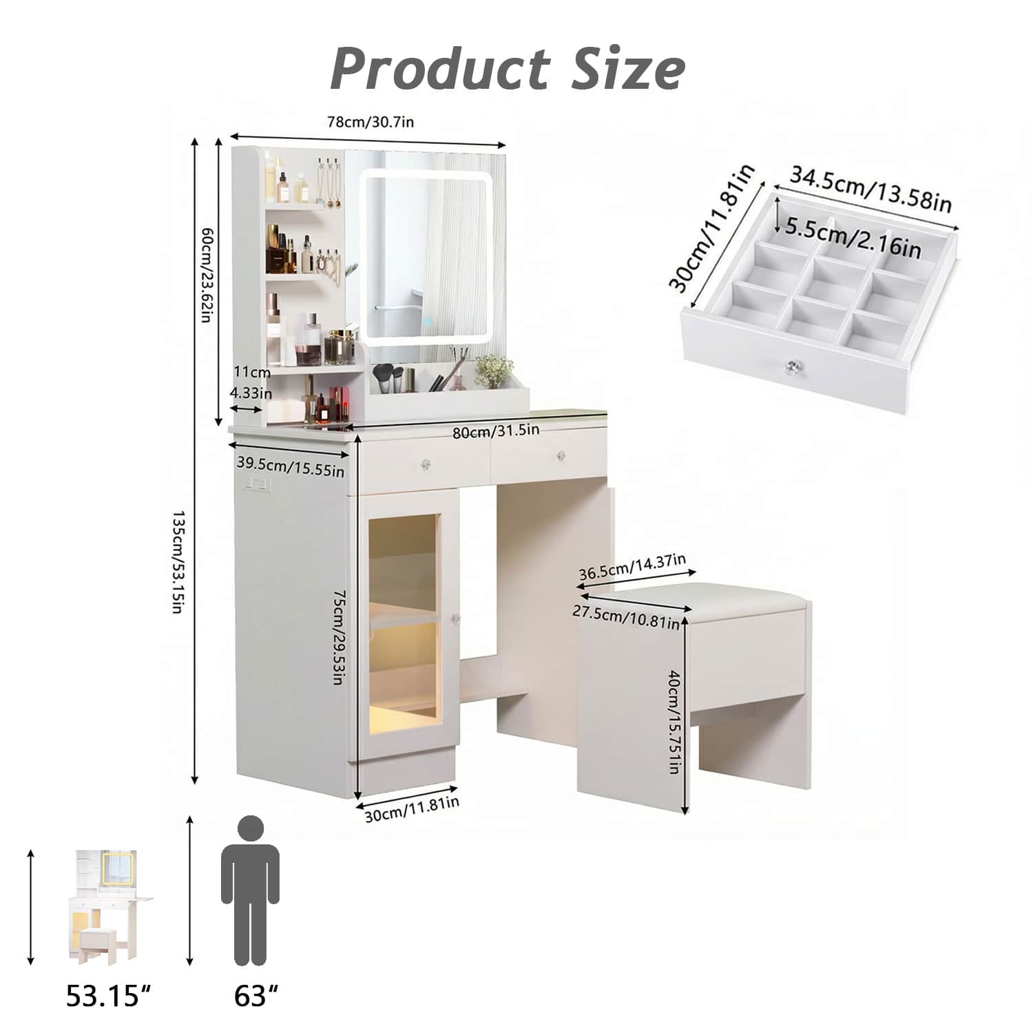 VERYKE WZT-JLYC00184 Bedroom-Vanities - View #3