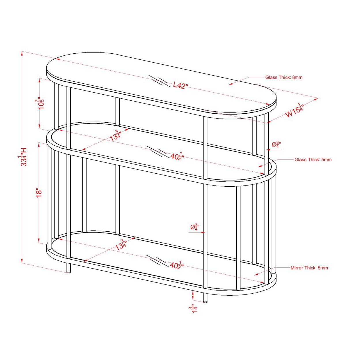 Furniture of America Crenda Modern Clear Console Table in the Console ...