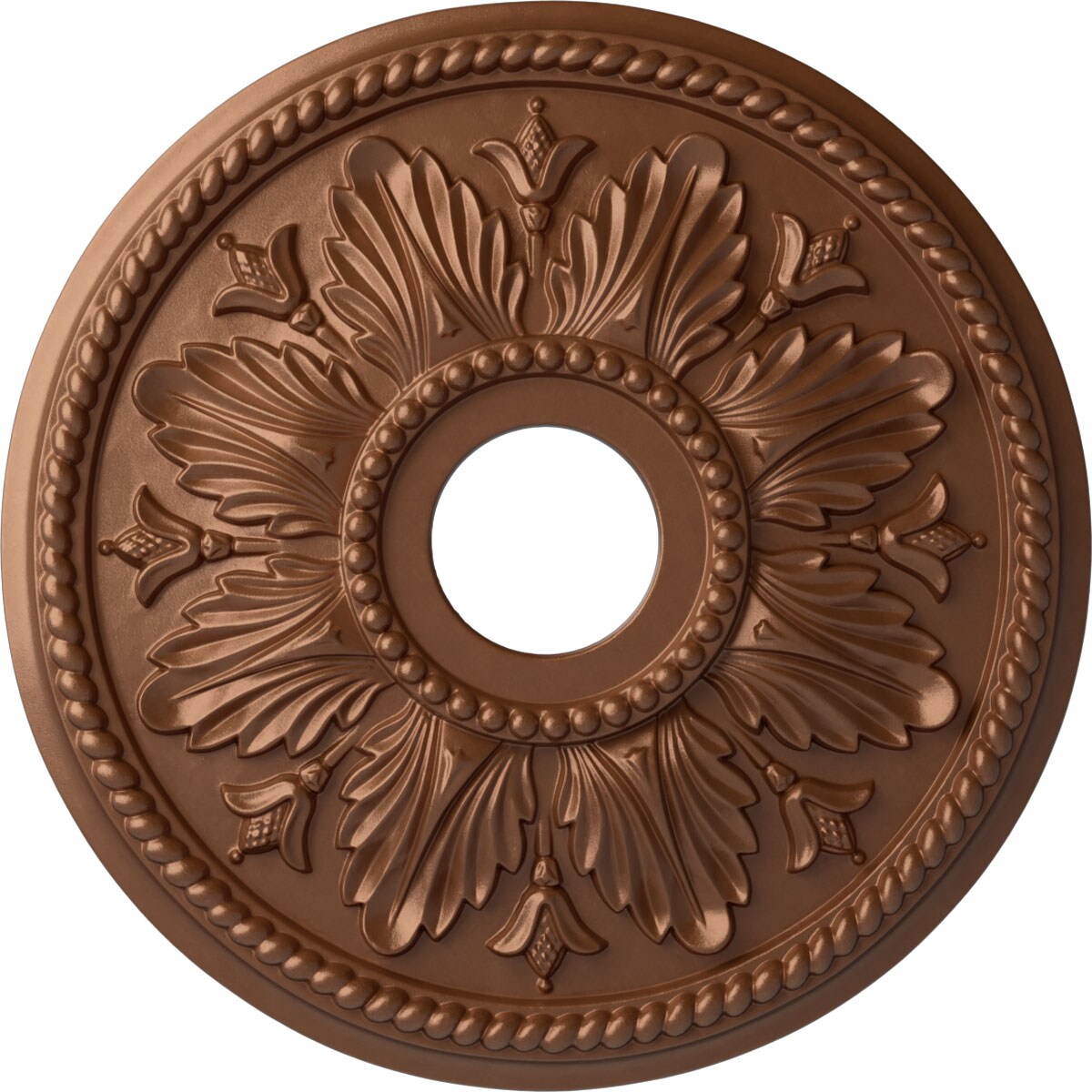 Ekena Millwork CM18ED1POS Edinburgh 18.125-in W x 18.125-in L Painted Polished Copper Polyurethane Whole Ceiling Medallion