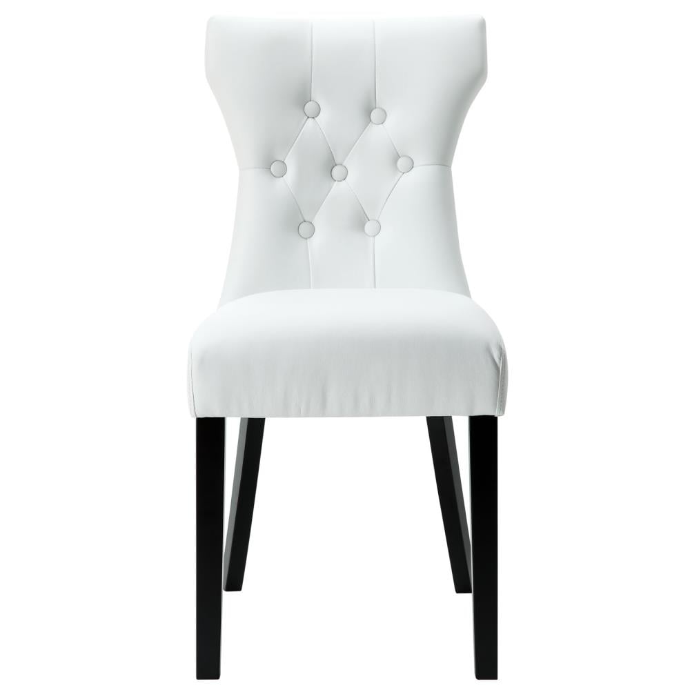 Modway EEI-812-WHI Silhouette Contemporary/Modern Vinyl Upholstered Dining Side Chair (Wood Frame)