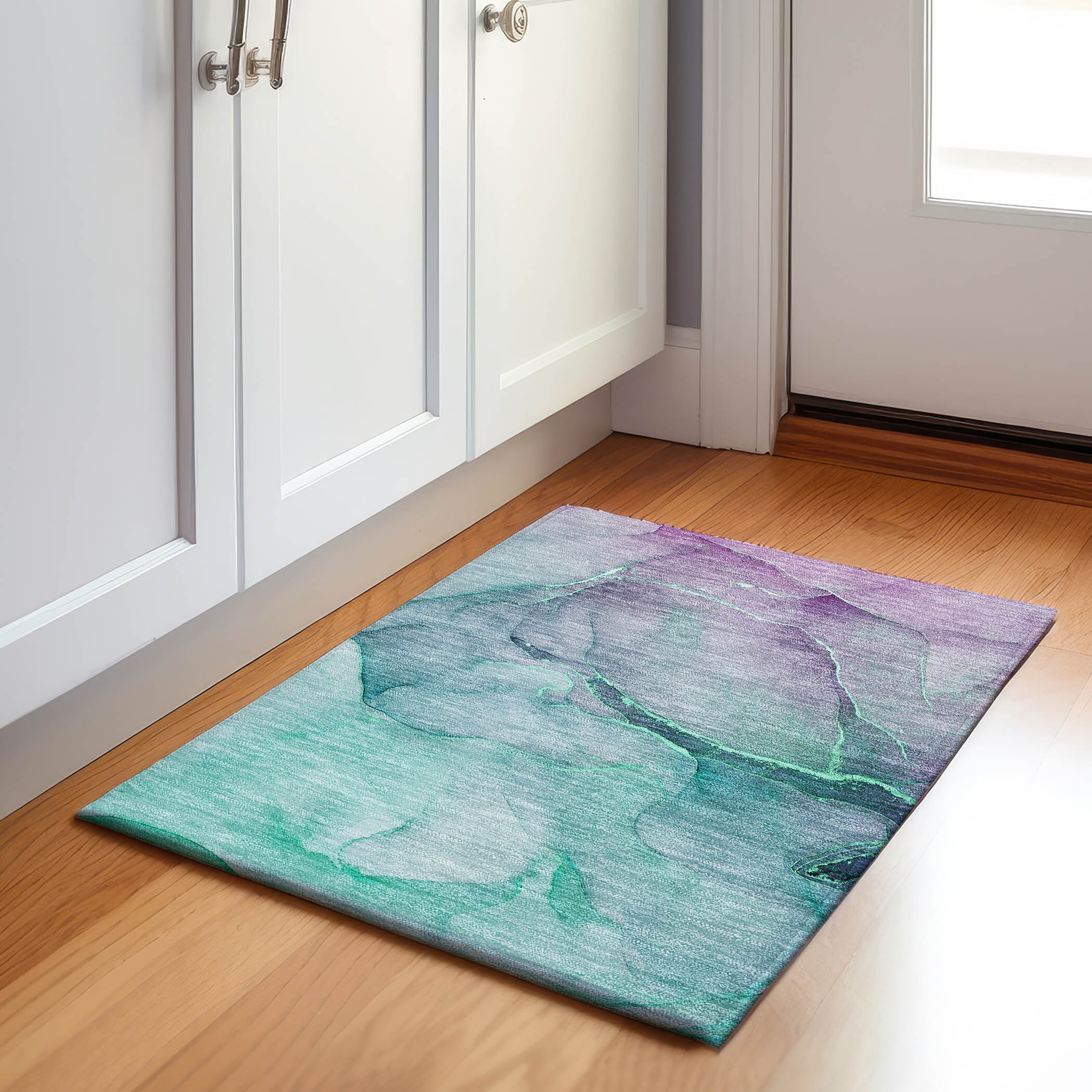 Addison Rugs AMF508AL20X30 Mayfield AMF508AL 2 x 3 (ft) Loomed Polyester Aloe Rectangular Indoor Abstract Machine washable Area rug