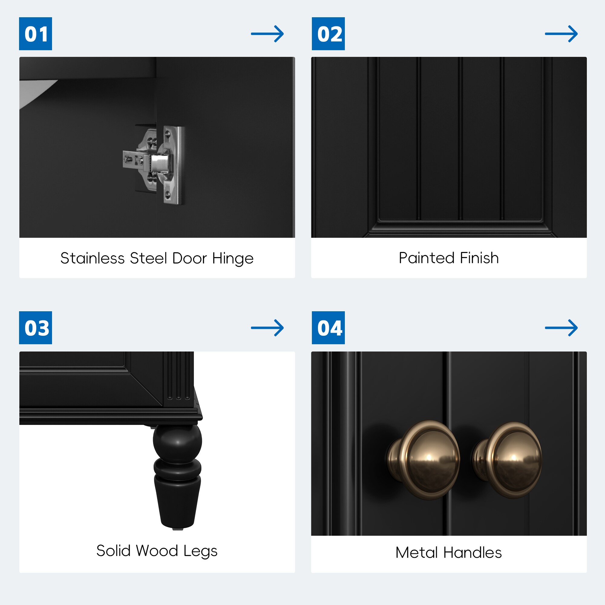 Hrinhom BA34-BLACK Bath-Vanity-Combo - View #5