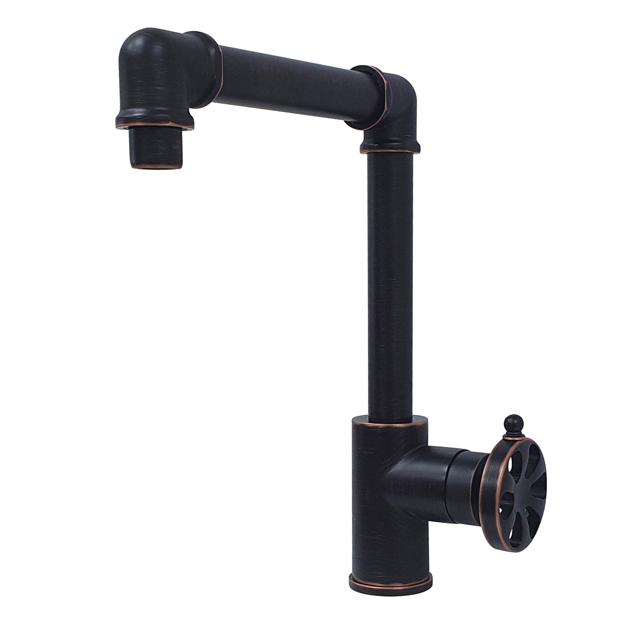 Kingston Brass WLKS144RXNB Belknap Naples bronze Single hole 1-handle High-arc Residential Handle Bathroom Sink Faucet with Drain