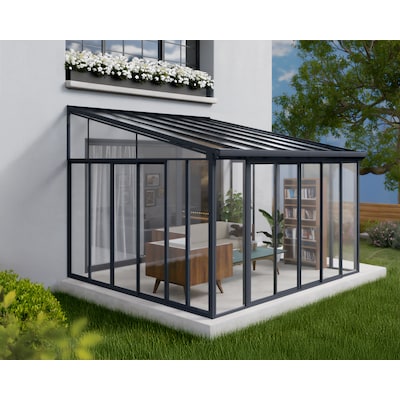 Canopia by Palram 703991 SanRemo Enclosure 13-ft x 14-ft Gray Frame/ Clear Panels Aluminum Patio cover ( 31-lb )