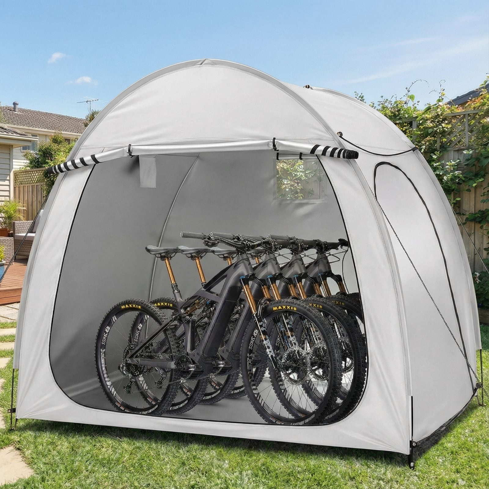 VINGLI - 6.8x4.9 FT Bike Storage Shed Tent for 4-5 Bikes/Outdoor Portable Bicycle Storage Shed w...