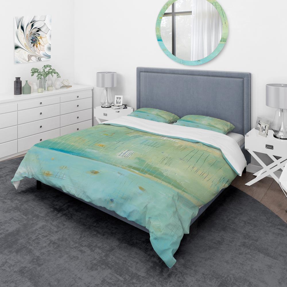 Designart BED31000-T 3 -Piece Green Twin Duvet cover Set
