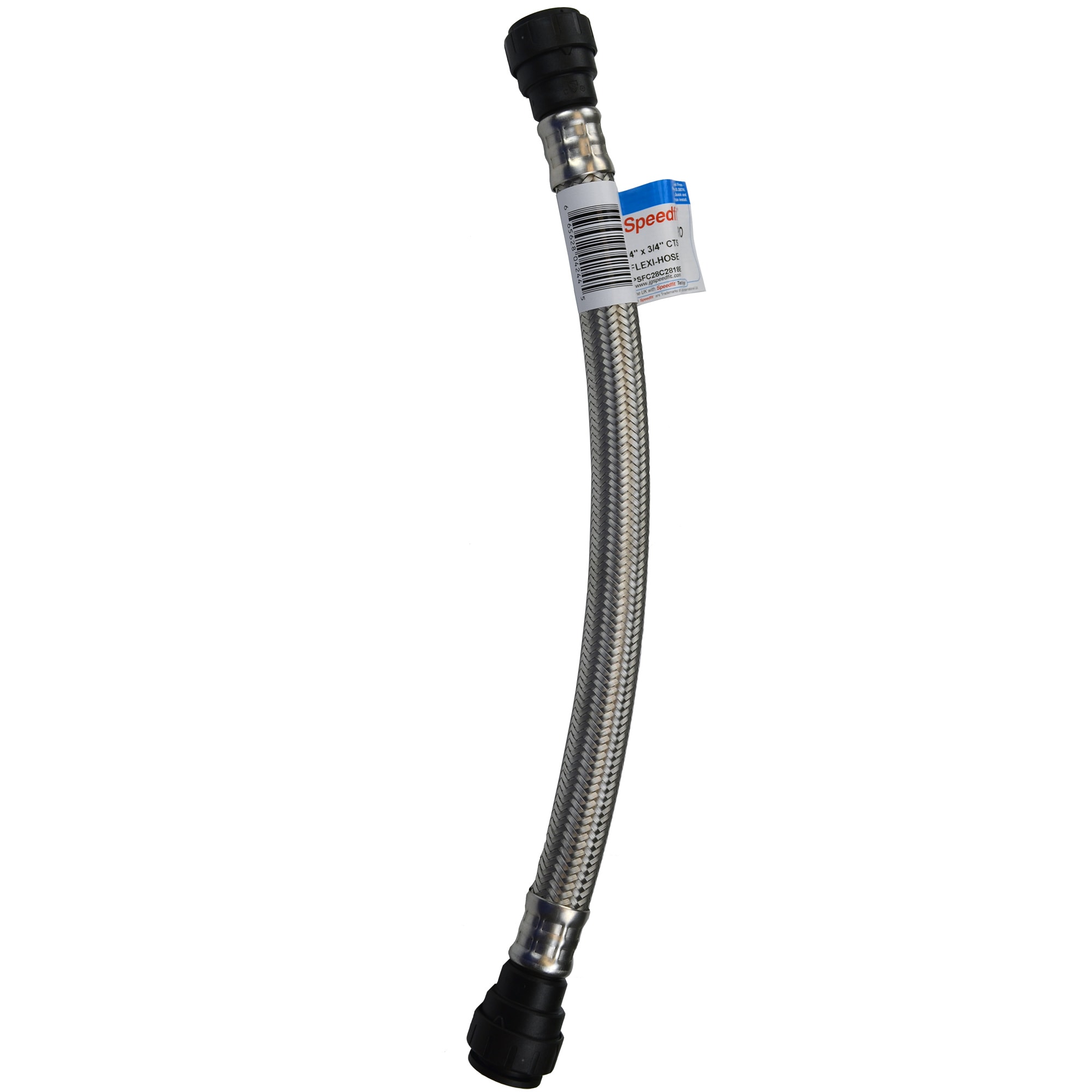 John Guest PSFC28C2818E 18-in 0.75-in Push-to-connect Inlet x 0.75-in Push-to-connect Outlet Braided Stainless Steel Water Heater Connector