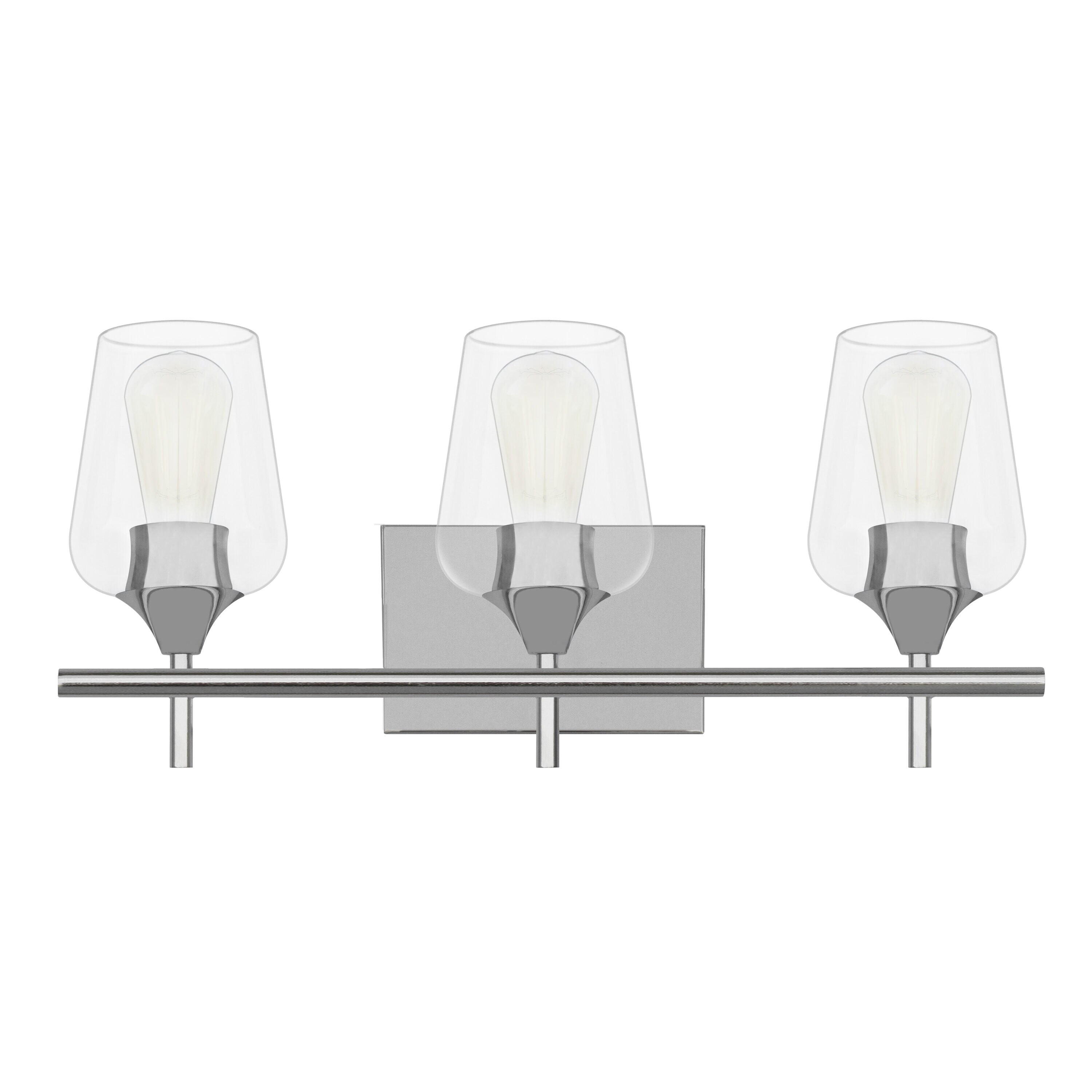 Whitfield Lighting VL304-3CH Fauna 22.05-in 3 -Light Chrome Transitional Vanity light