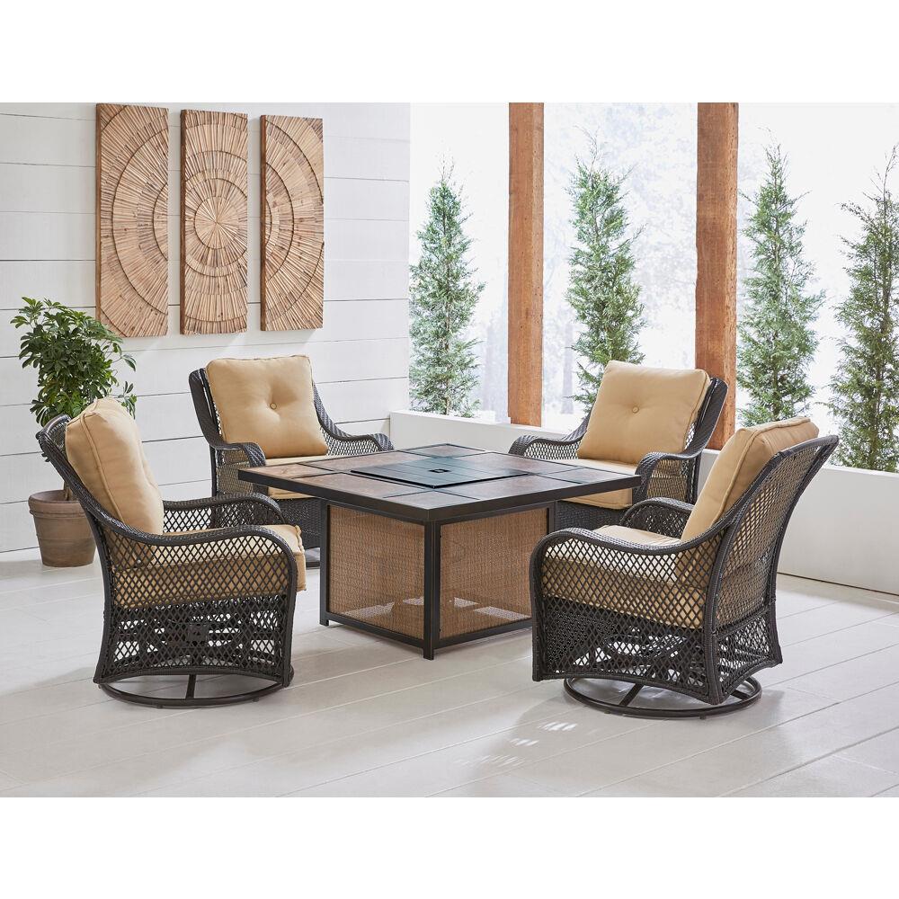 Hanover ORL5PCTFPSW4-TAN Patio-Conversation-Sets - View #11