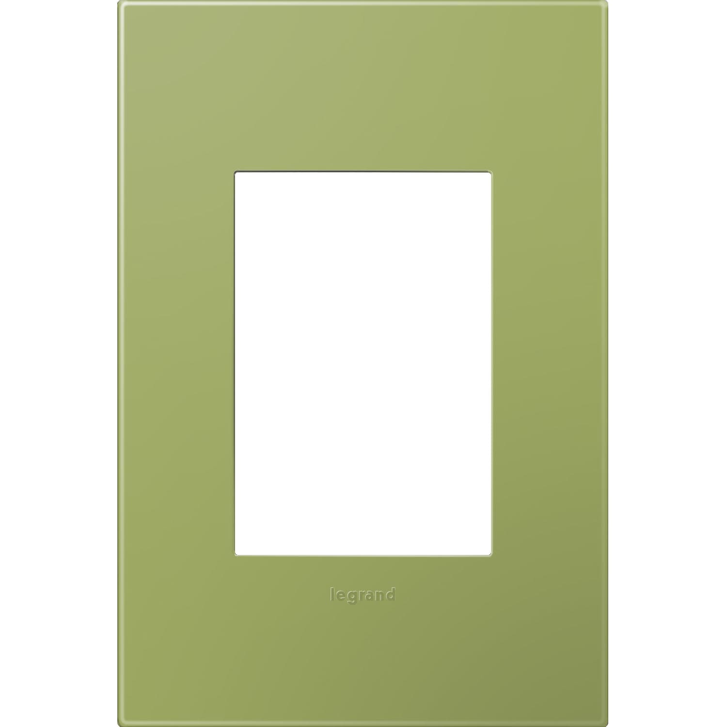 Legrand AWP1G3LG4 adorne 1-Gang Specialty Size Lichen Green Plastic Indoor Screwless Square Wall Plate