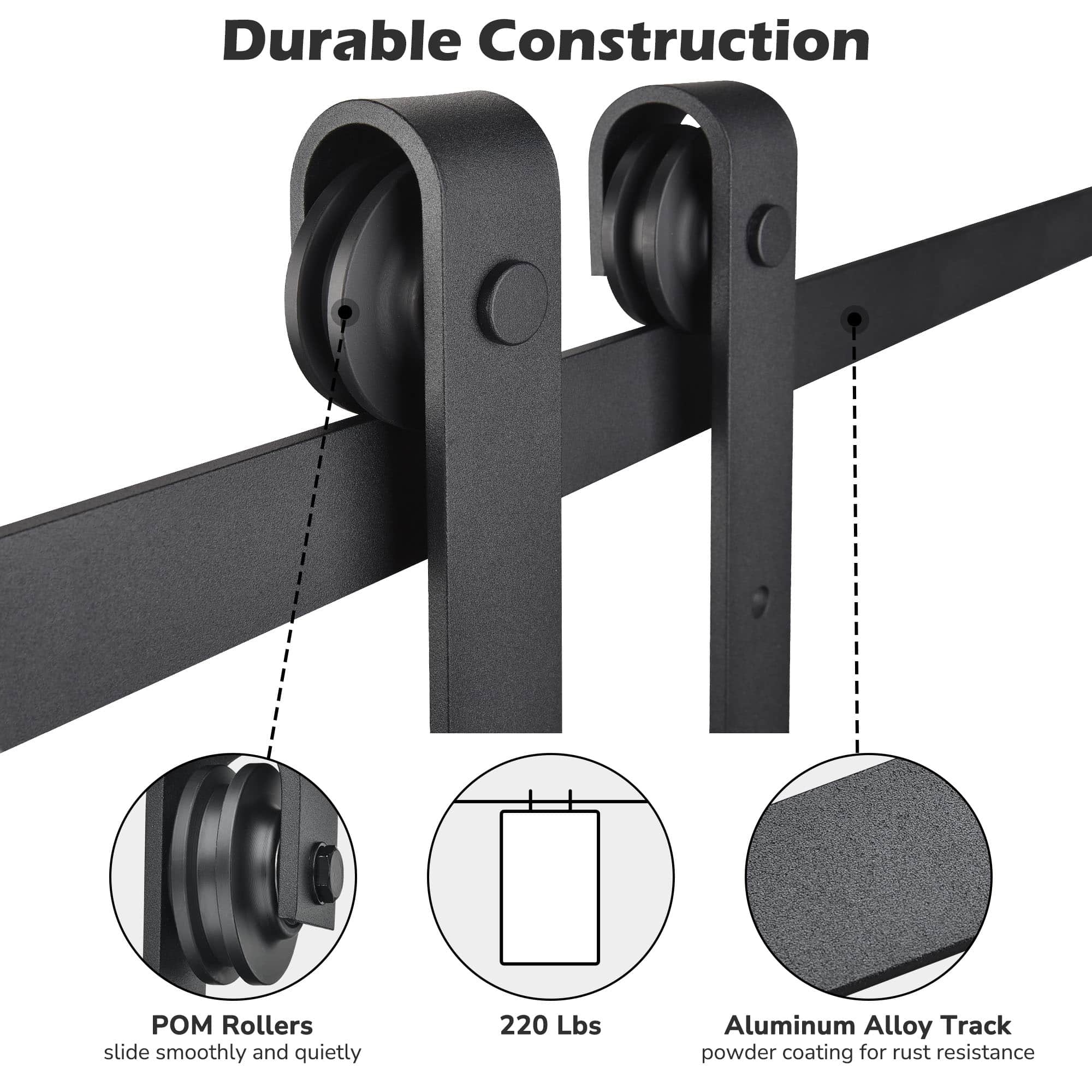 Yescom 06SDO017-200CM-06-LO Wood-Closet-Hardware - View #4