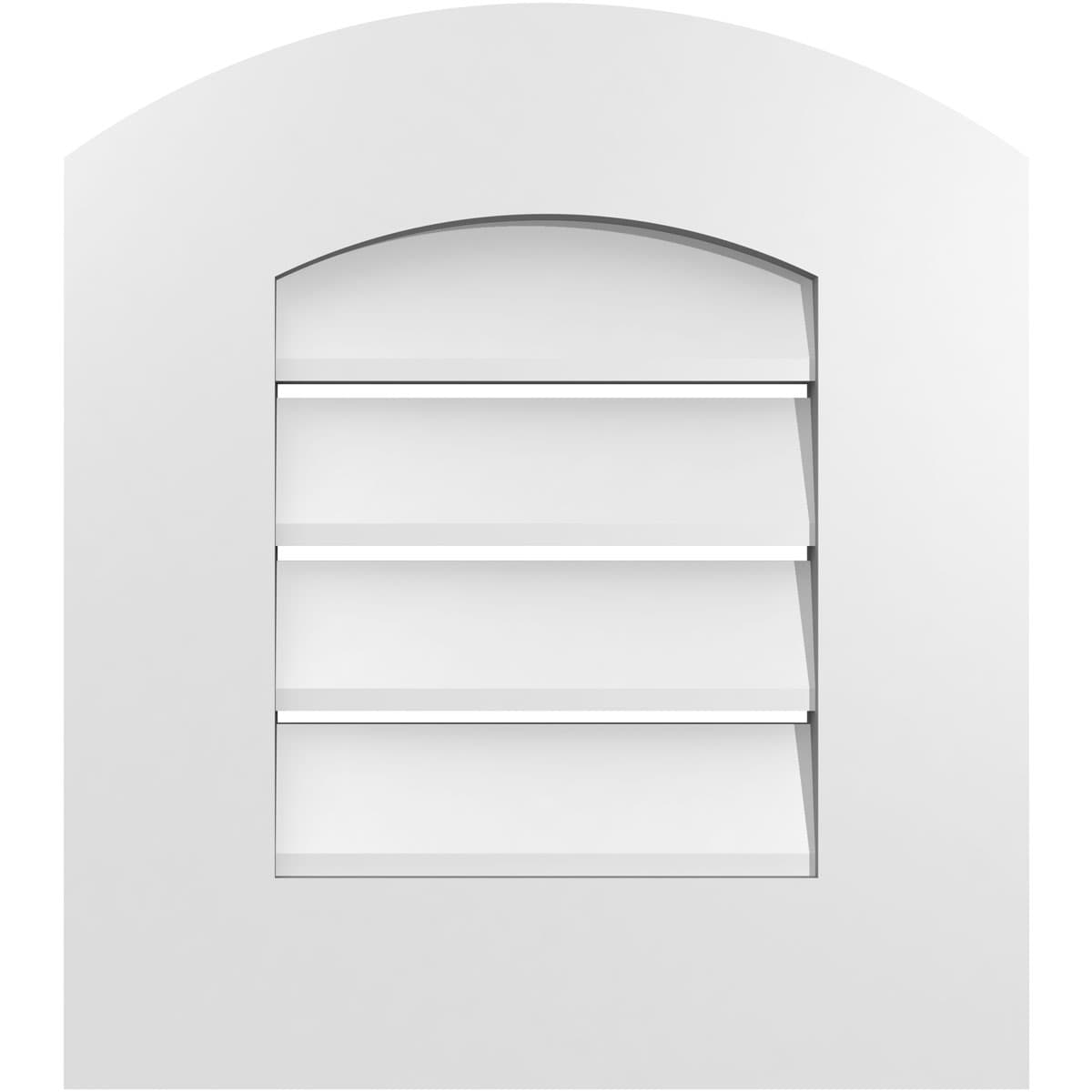 Ekena Millwork GVPAR16X1801SF 16-Inches x 18-Inches Off-white Round top PVC Gable Louver Vent