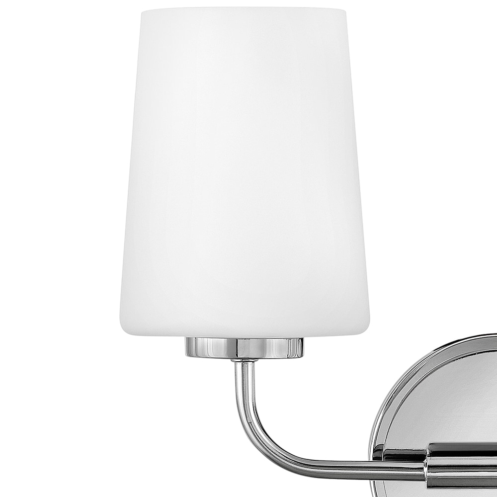 Chrome 2-Light Vanity with Etched Opal Glass Shades