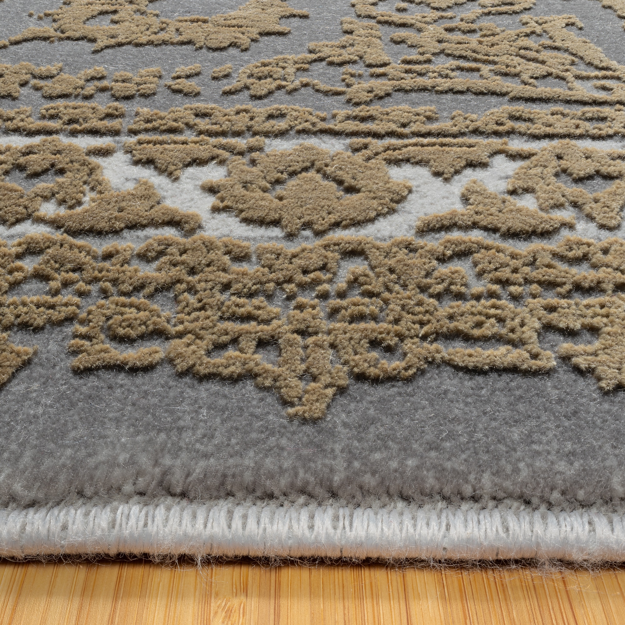 Gray Tufted Reversible Rectangular Viscose Area Rug
