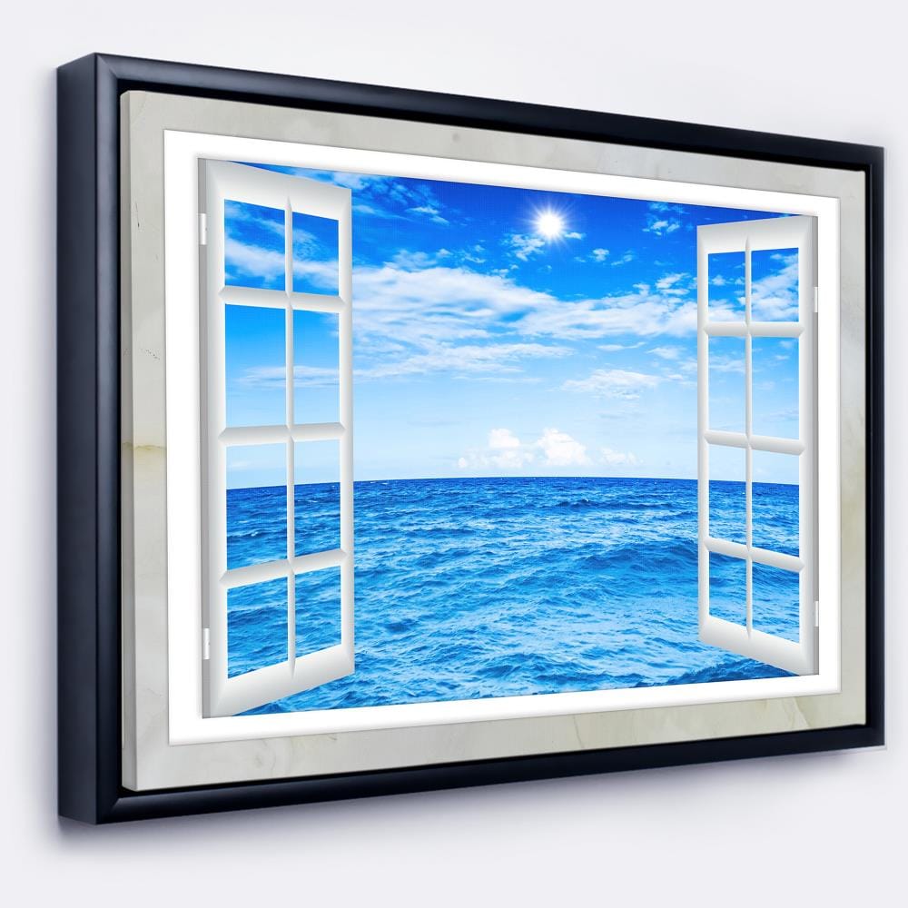 Designart FL11429-34-18-FLB Wood Floater Frame 18-in H x 34-in W Coastal Print on Canvas