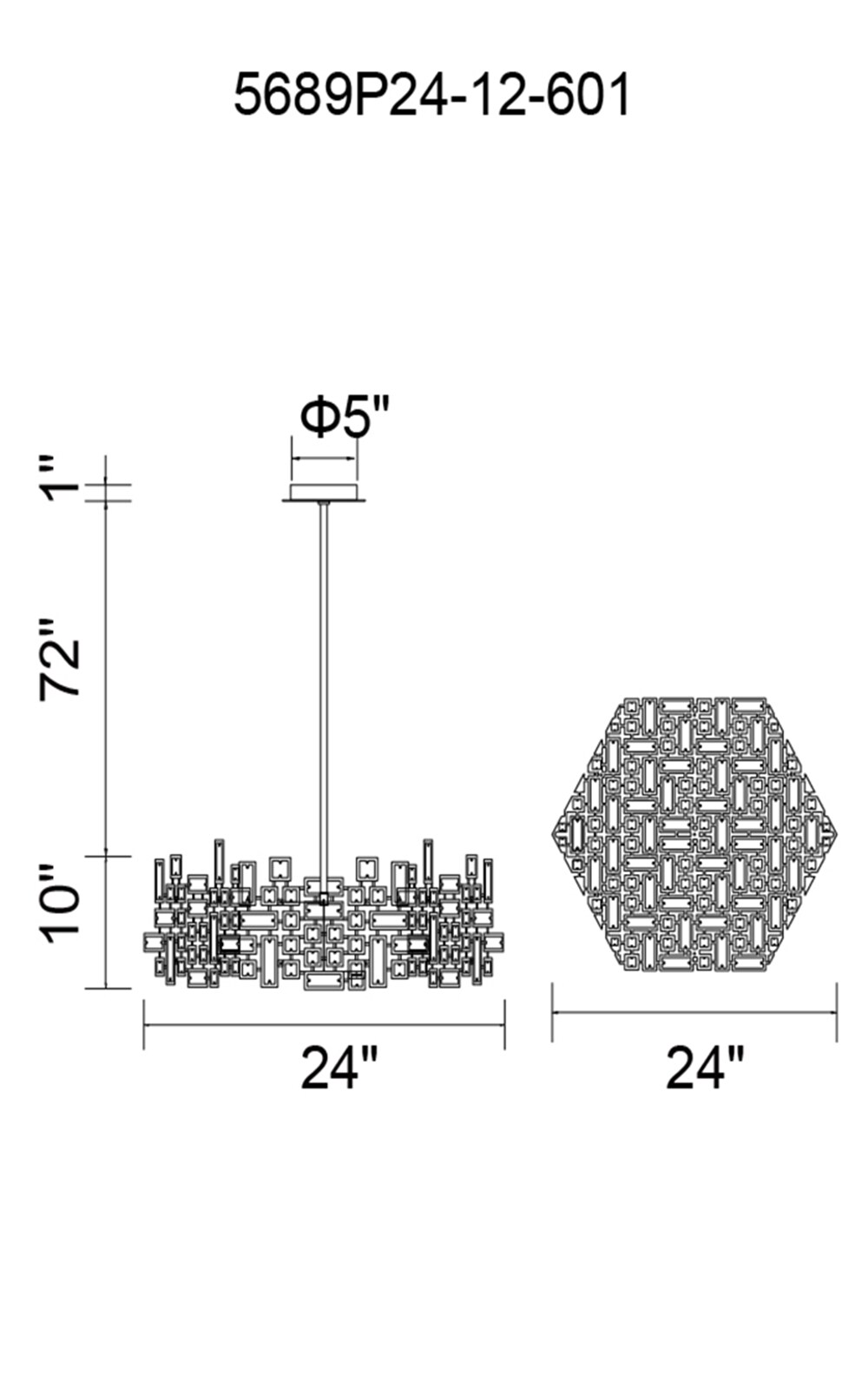 CWI Lighting 5689P24-12-601 b090015 - View #3