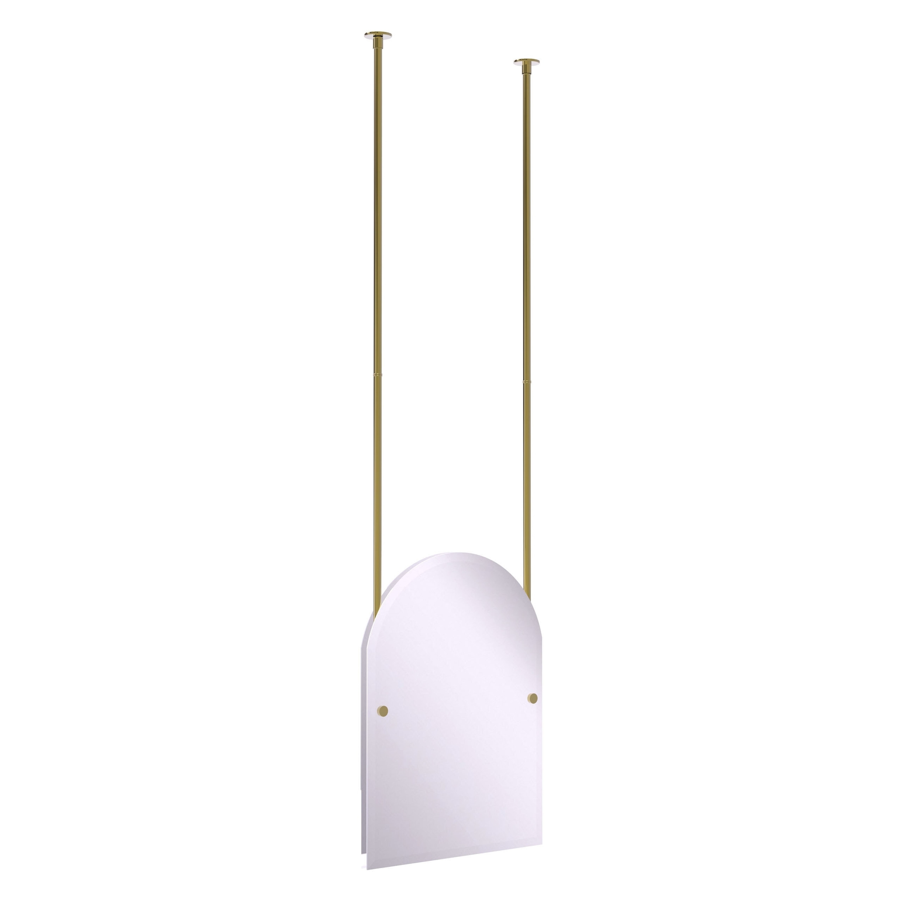 Allied Brass CH-94-UNL 21-Inches x 76.2-Inches Beveled Frameless Arch Bathroom Vanity Mirror ( Unlacquered Brass )