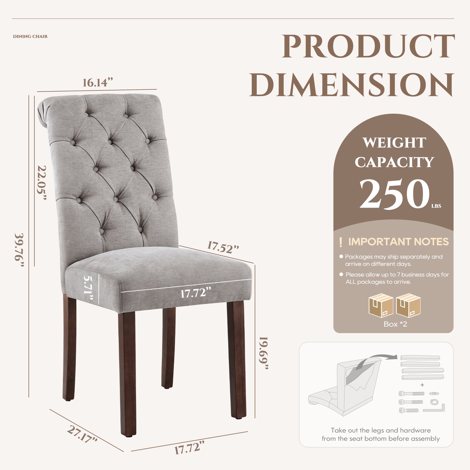Malol B242-LGY-2B Dining-Chairs - View #2