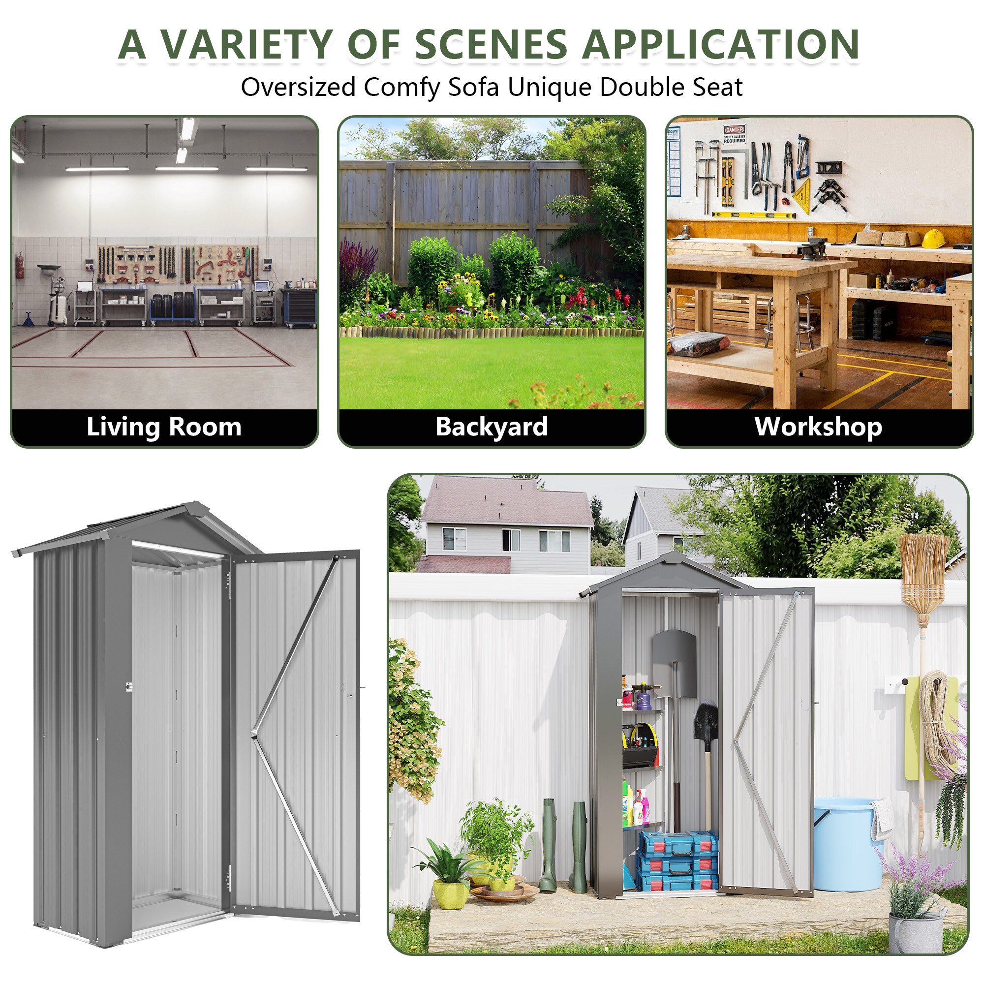 WELLFOR OUZ68749WH-NY Metal-Storage-Buildings-Sheds - View #7
